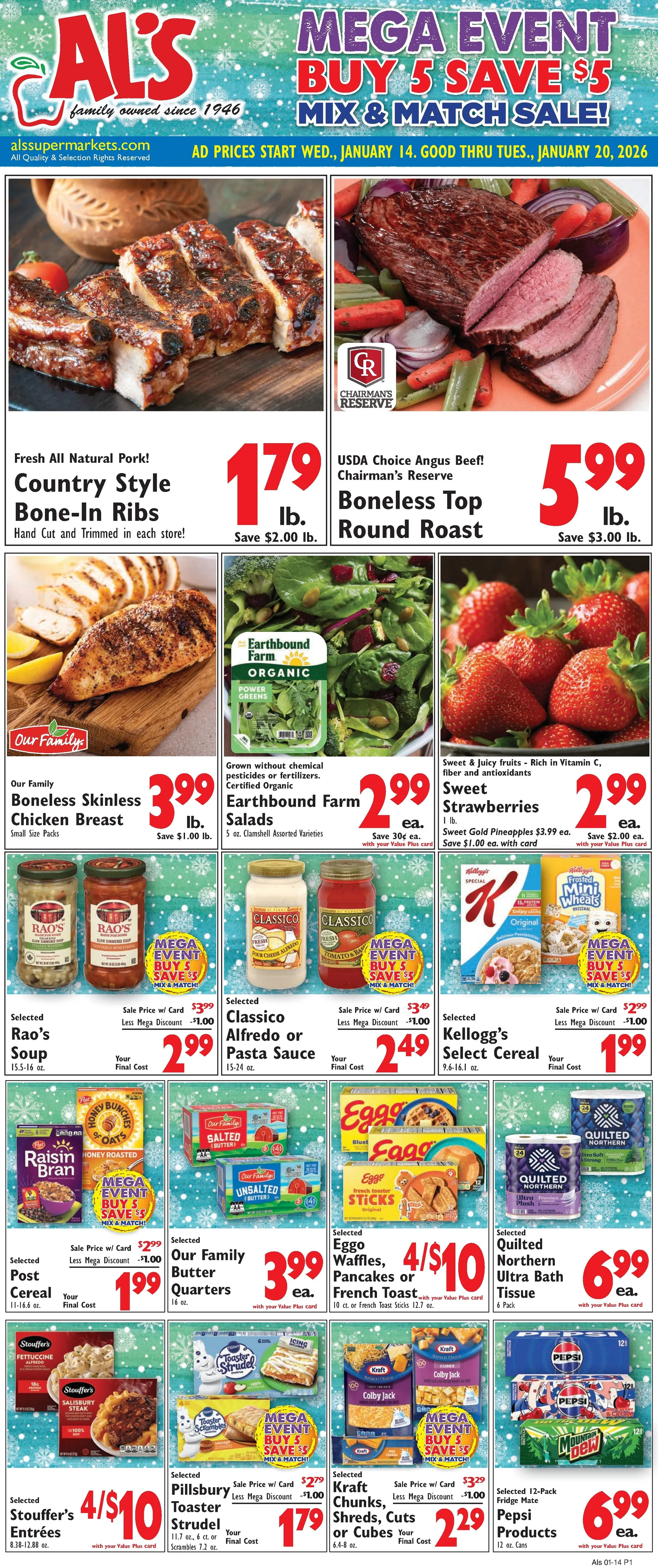 Weekly ad Al's Supermarket Sales from January 16 to January 20 2026 - Page 1