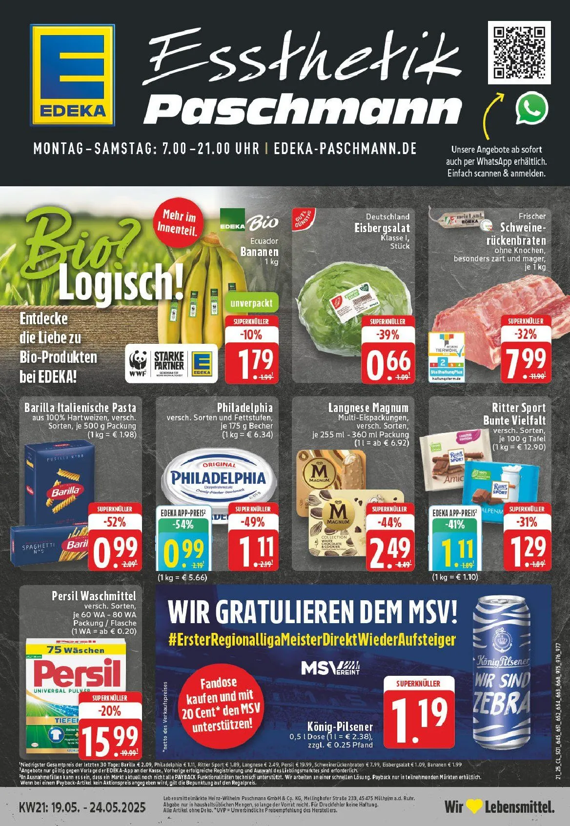 Edeka Prospekt von 19. Mai bis 24. Mai 2025 - Prospekt seite 1