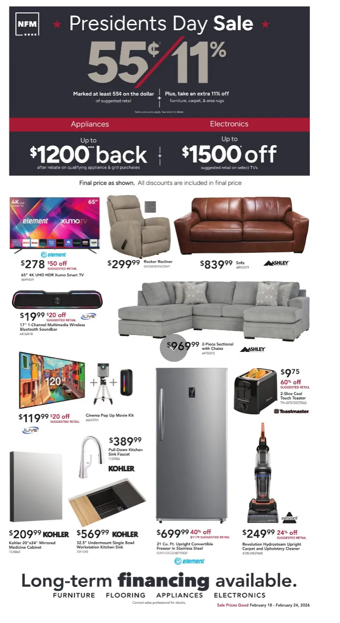 Weekly ad  Nebraska Furniture Mart Sales from February 18 to February 24 2026 - Page 