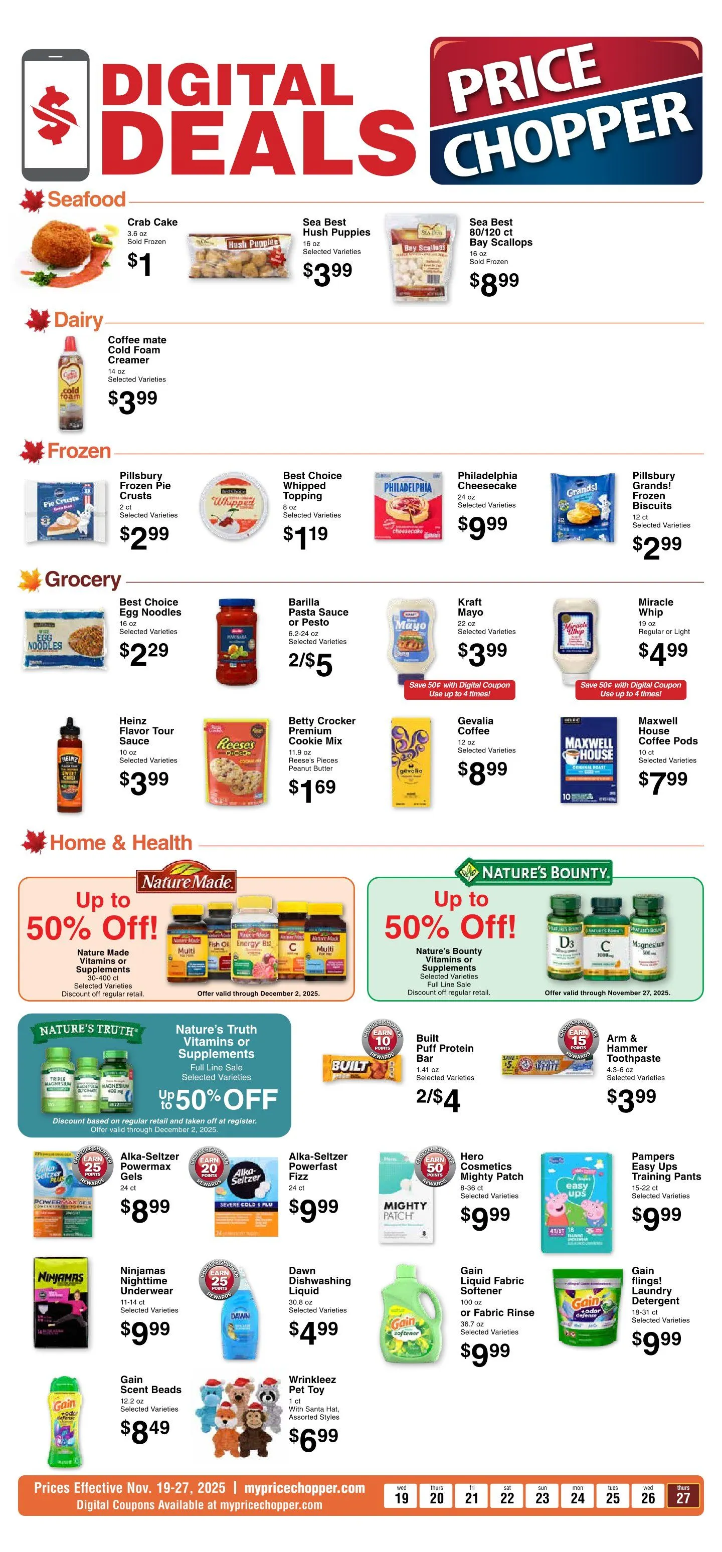 Weekly ad Price Chopper Sales from November 19 to November 27 2025 - Page 1