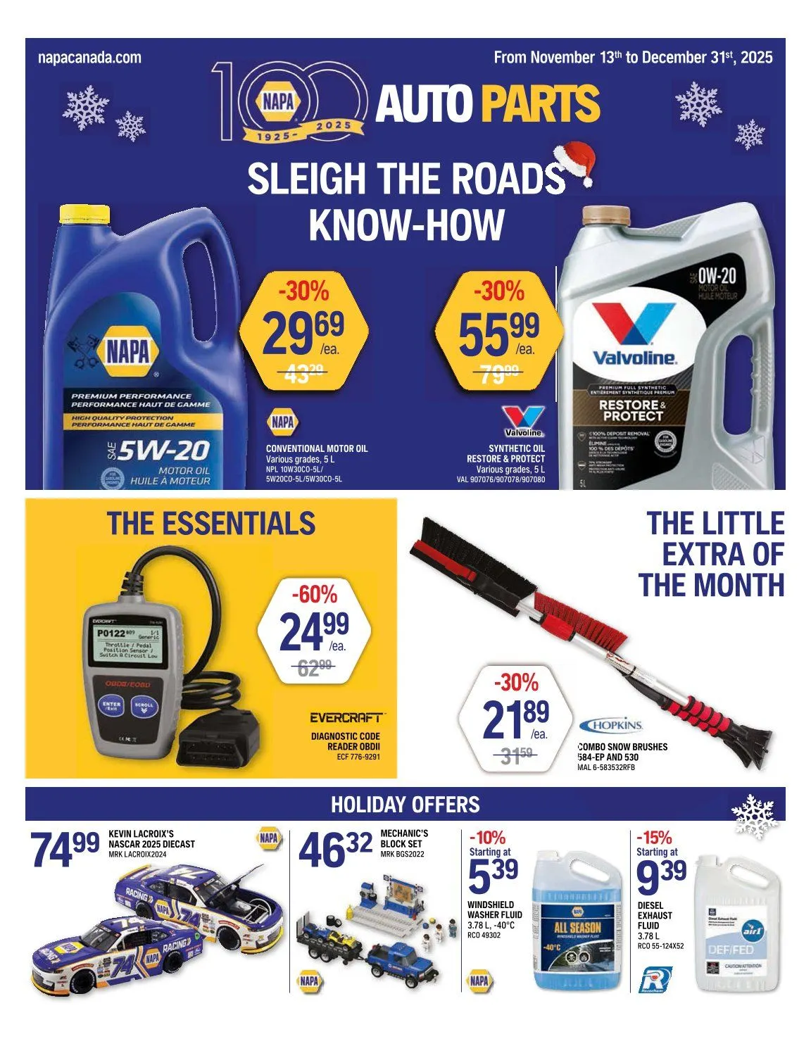 NAPA Auto Parts Sales from November 13 to December 31 2025 - flyer page 1