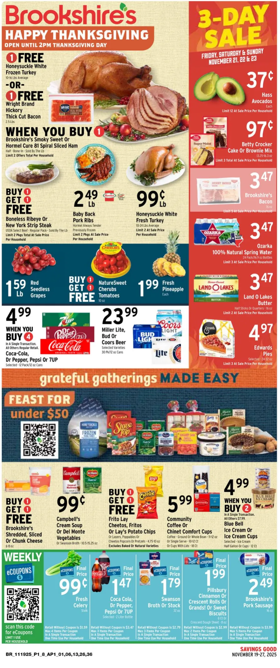 Weekly ad Brookshires Sales from November 19 to November 27 2025 - Page 1