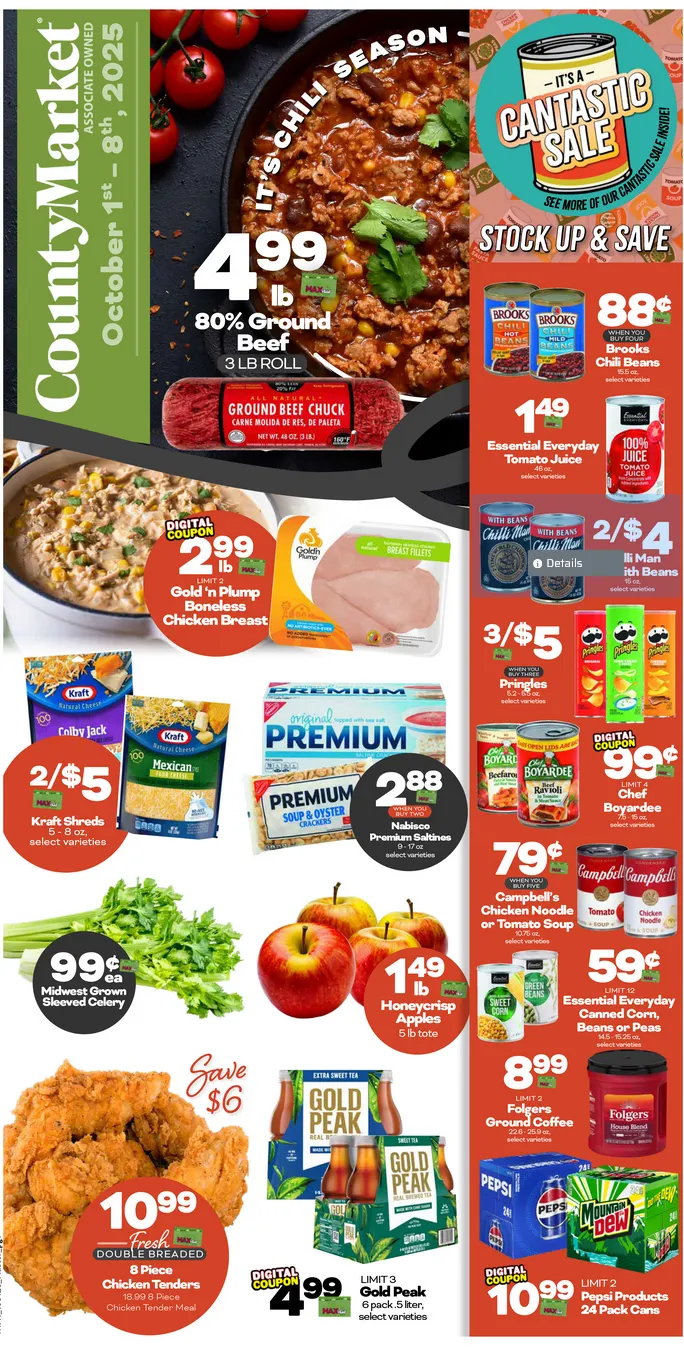 Weekly ad County Market Sales from October 1 to October 8 2025 - Page 1