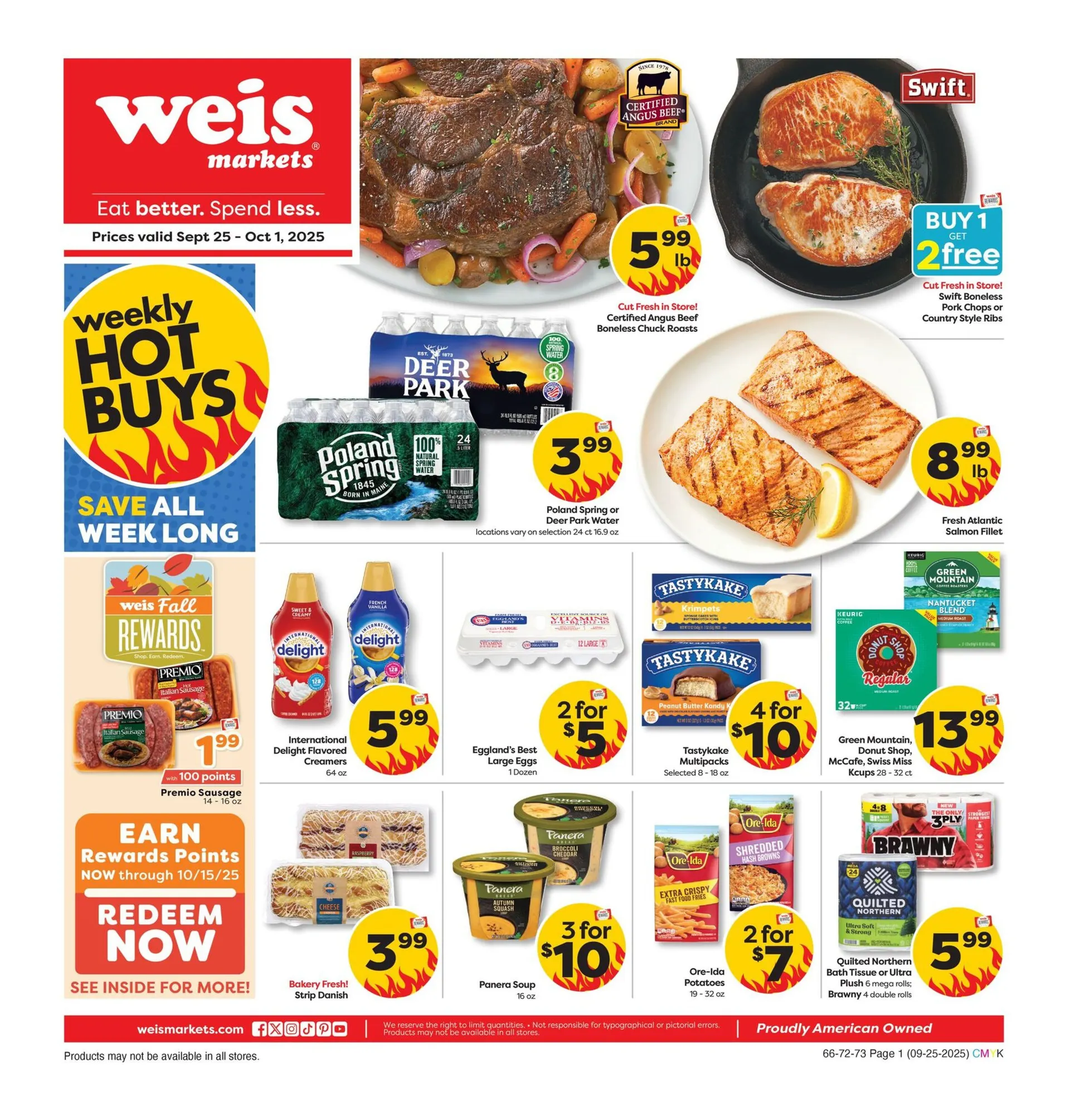 Weekly ad Weis Sales from September 25 to October 1 2025 - Page 1