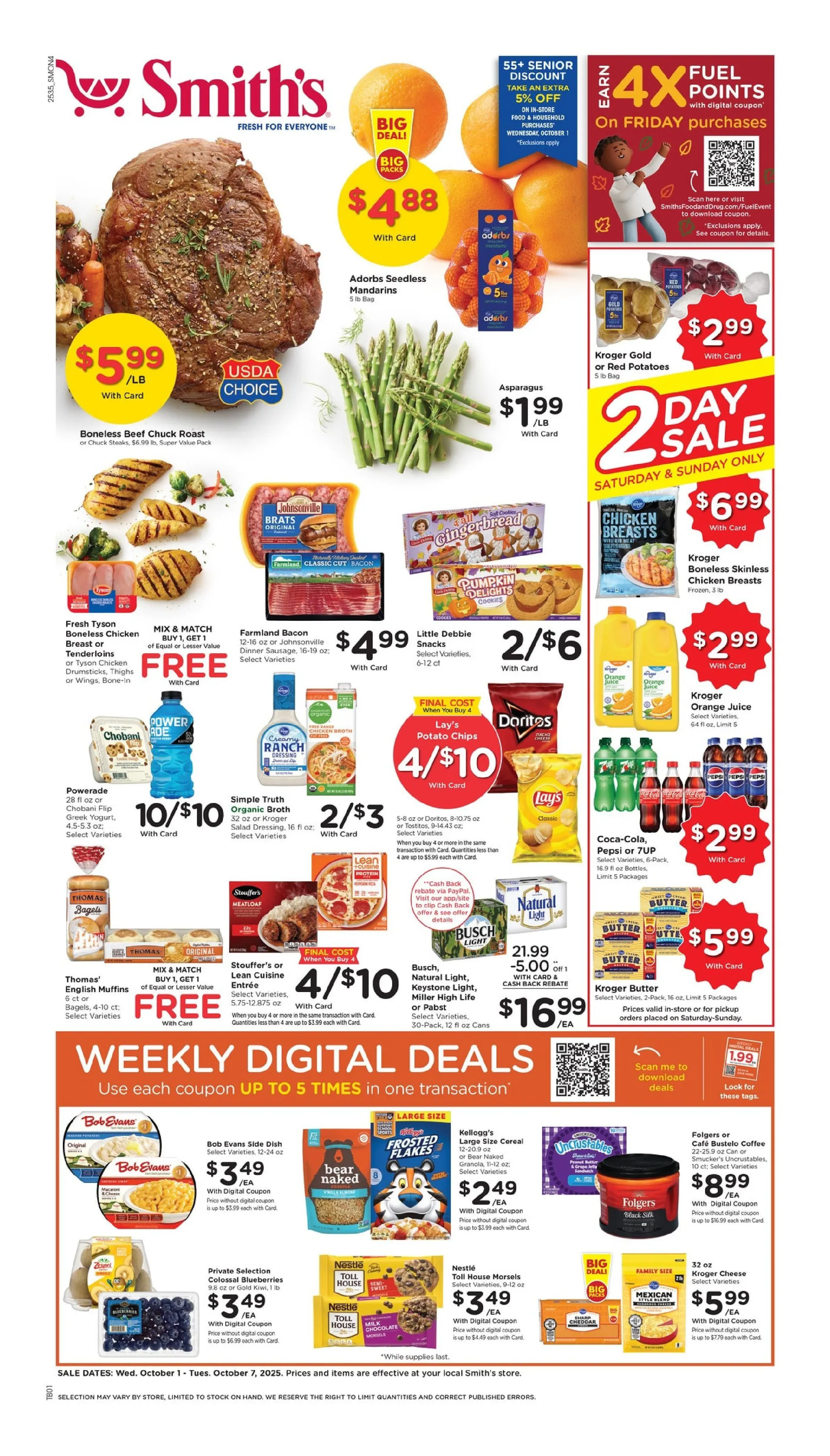 Weekly ad Smith's Sales from October 1 to October 7 2025 - Page 1
