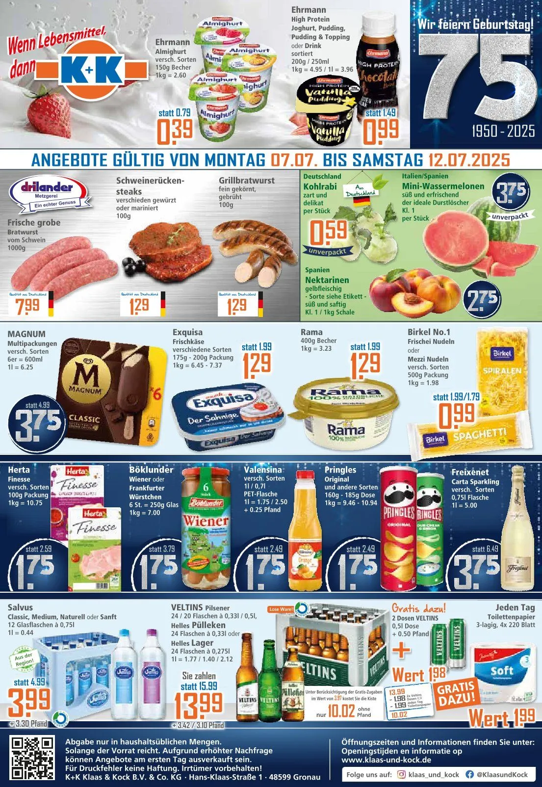 Klaas und Kock Prospekte von 7. Juli bis 12. Juli 2025 - Prospekt seite 1