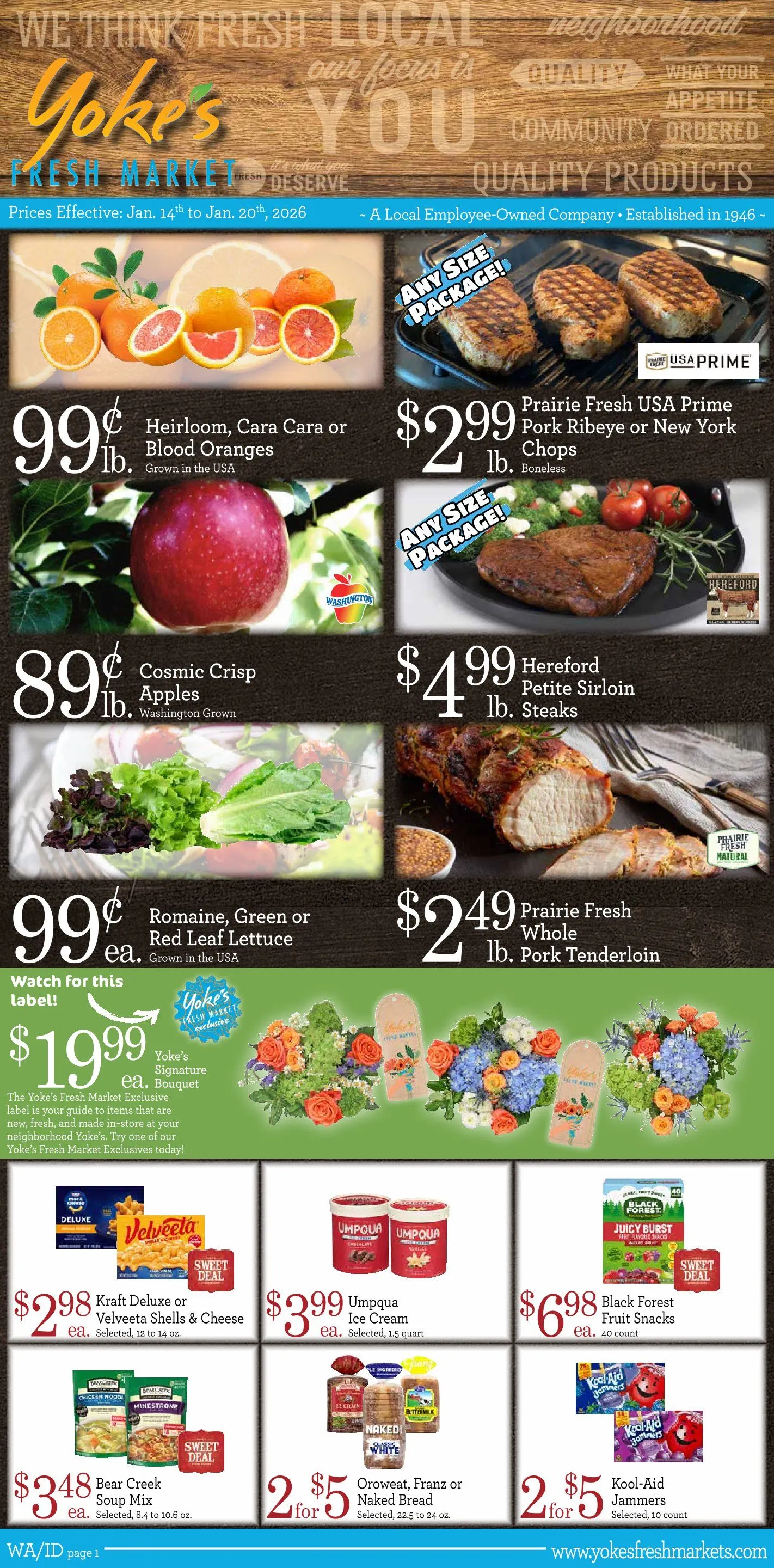 Weekly ad Yoke's Fresh Market Sales from January 14 to January 20 2026 - Page 1