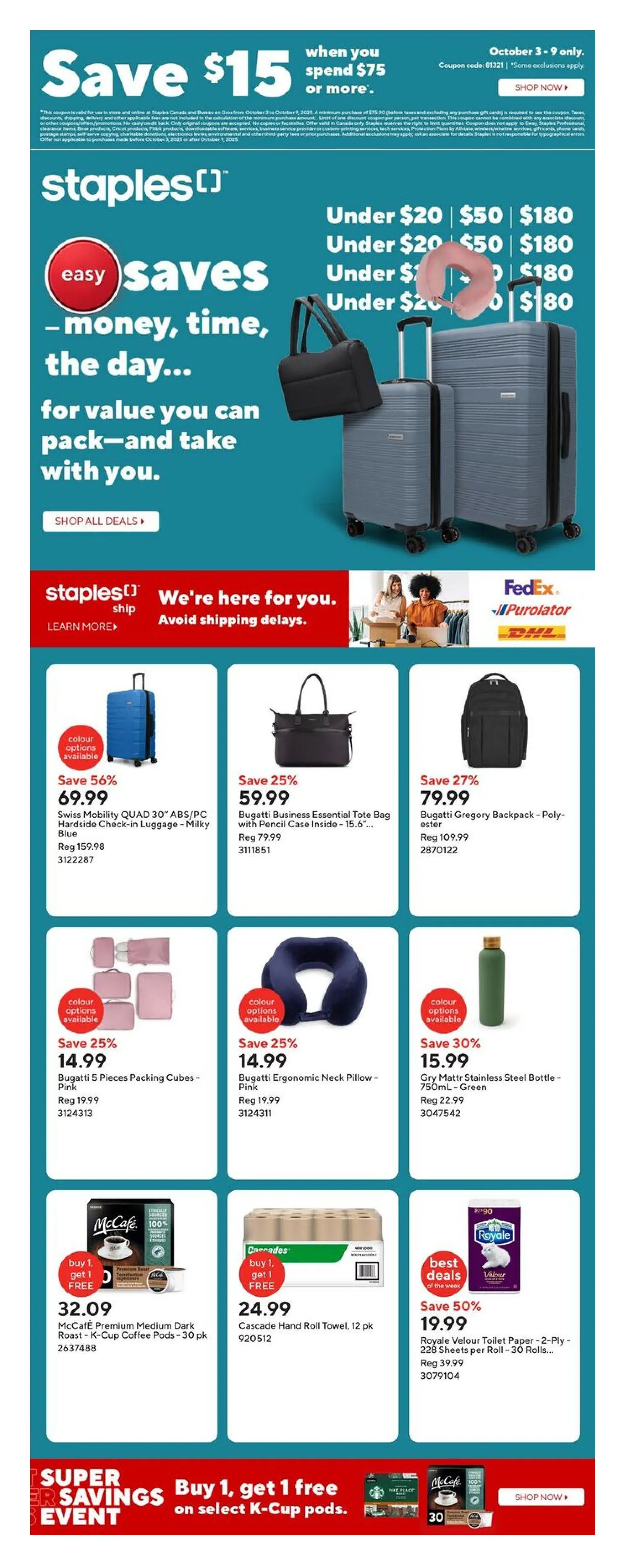 Staples flyers  from October 3 to October 9 2025 - flyer page 1