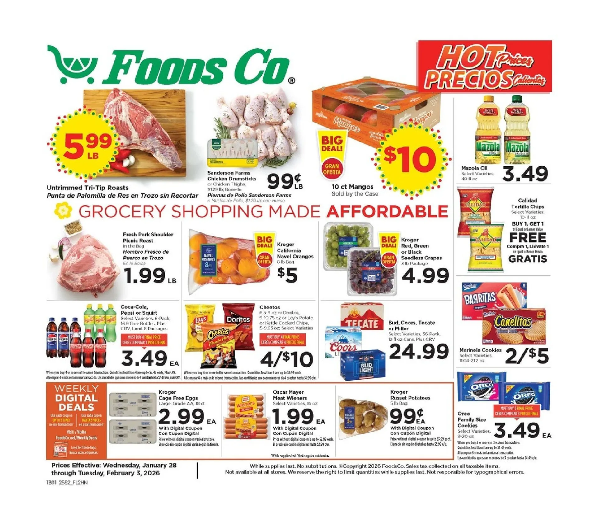Weekly promotion Foods Co. Sales spanning from January 28 to February 3 2026 - Page for Catalogue 365