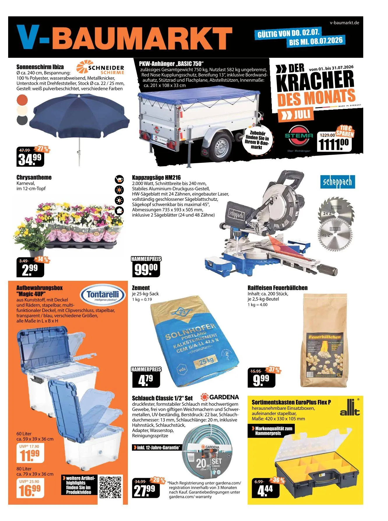 V-Baumarkt Angebote von 2. Juli bis 8. Juli 2026 - Prospekt seite 