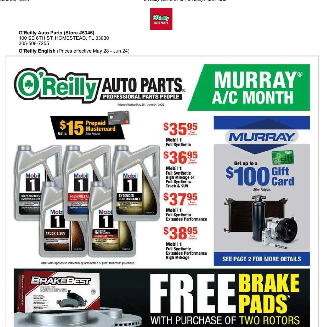 Weekly ad O'Reilly Auto Parts Deals from May 28 to June 24 2025 - Page