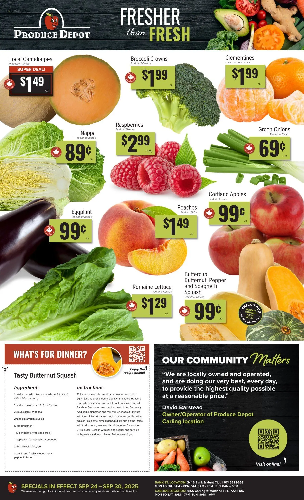 Produce Depot Sales from September 24 to September 30 2025 - flyer page