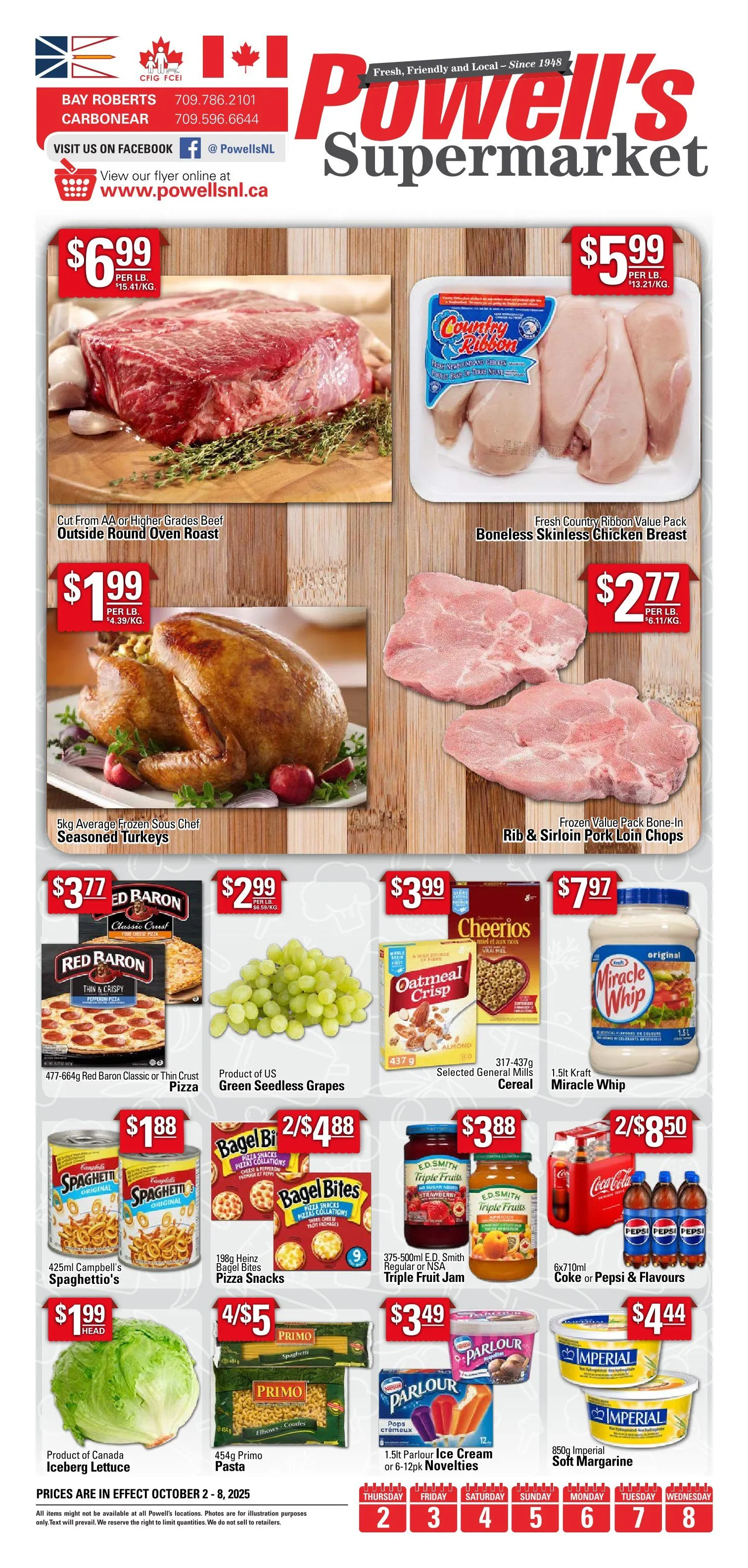 Powell's Supermarket Sales from October 2 to October 8 2025 - flyer page 1