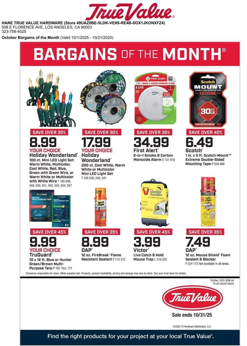 Weekly ad True Value Sales from October 1 to October 31 2025 - Page 1