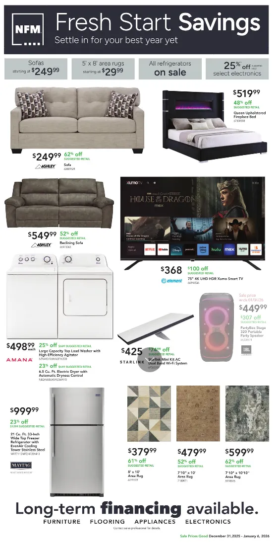 Weekly ad  Nebraska Furniture Mart Sales from December 31 to January 6 2026 - Page 
