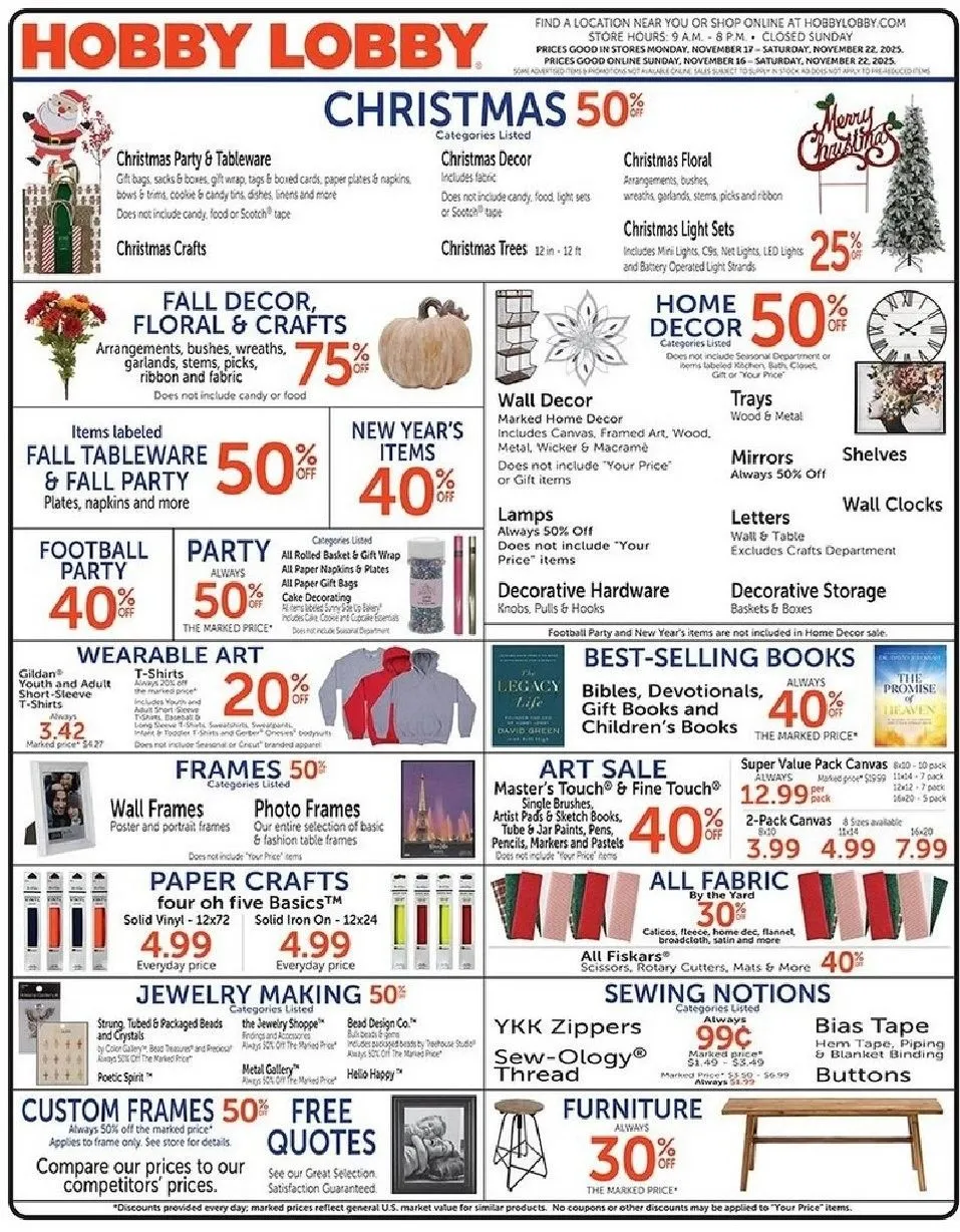 Weekly ad Hobby Lobby Sales from November 17 to November 22 2025 - Page