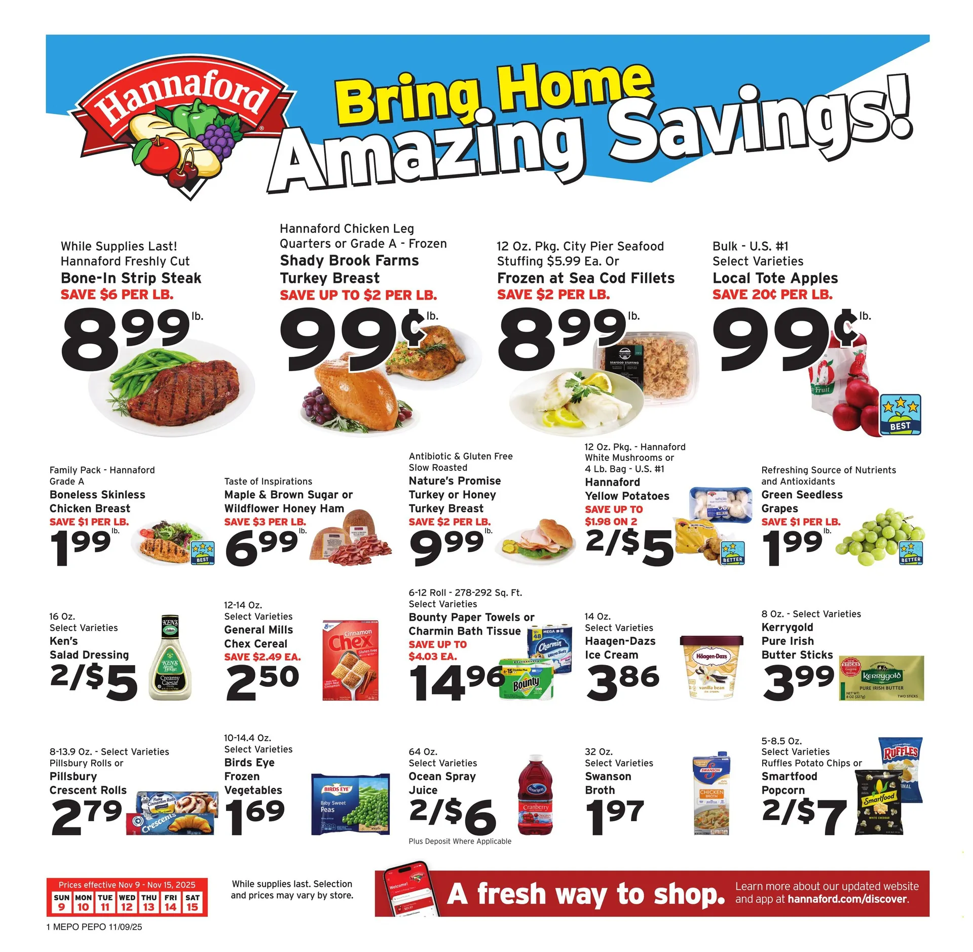 Weekly ad  Hannaford Sales from November 9 to November 15 2025 - Page 1