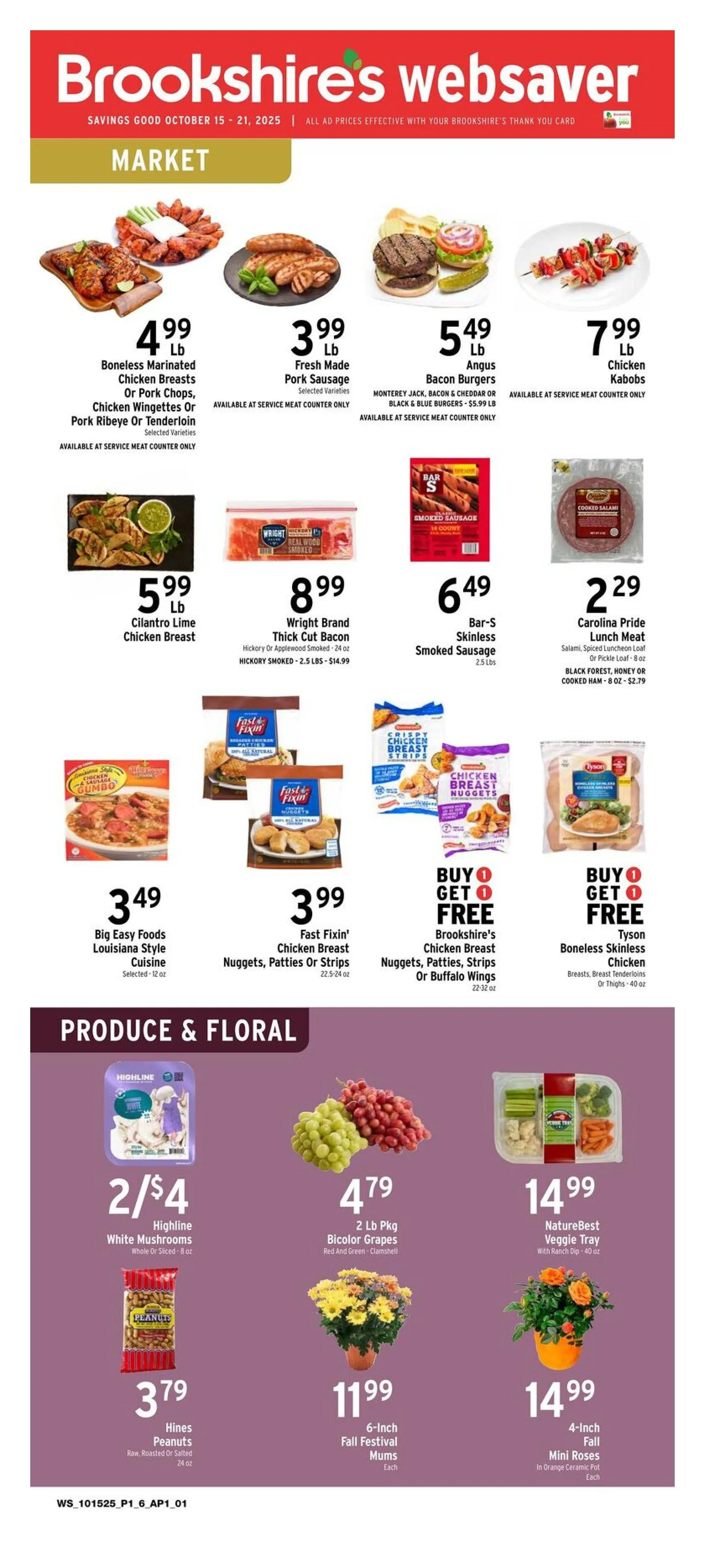 Weekly ad Brookshires Sales from October 15 to October 21 2025 - Page 1