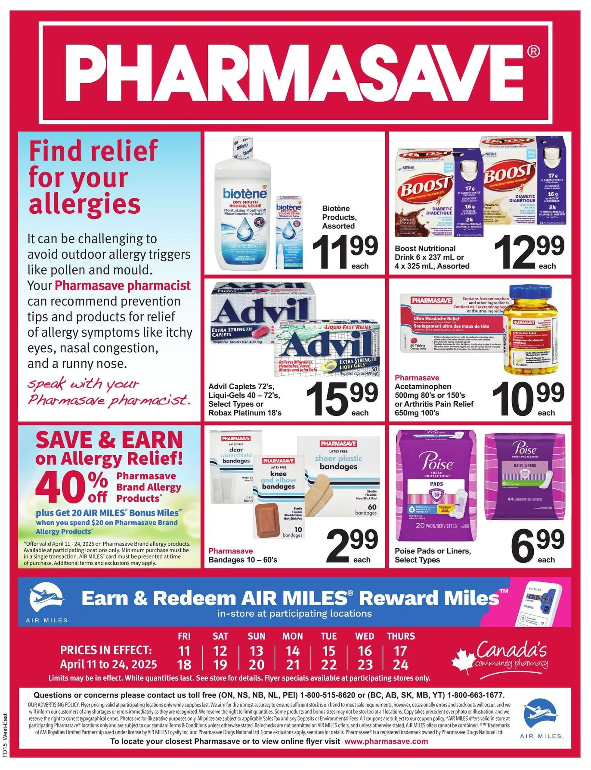 Pharmasave Sales from April 11 to April 24 2025 - flyer page 1