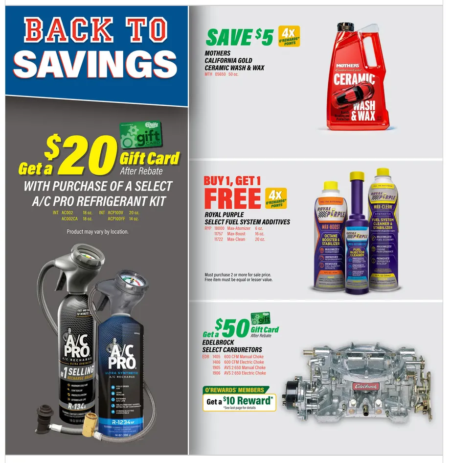 Weekly ad O'Reilly Auto Parts Sales from July 29 to August 25 2026 - Page 