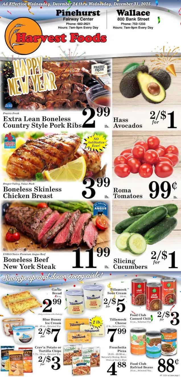 Weekly ad Harvest Foods Sales from December 24 to December 31 2025 - Page 1