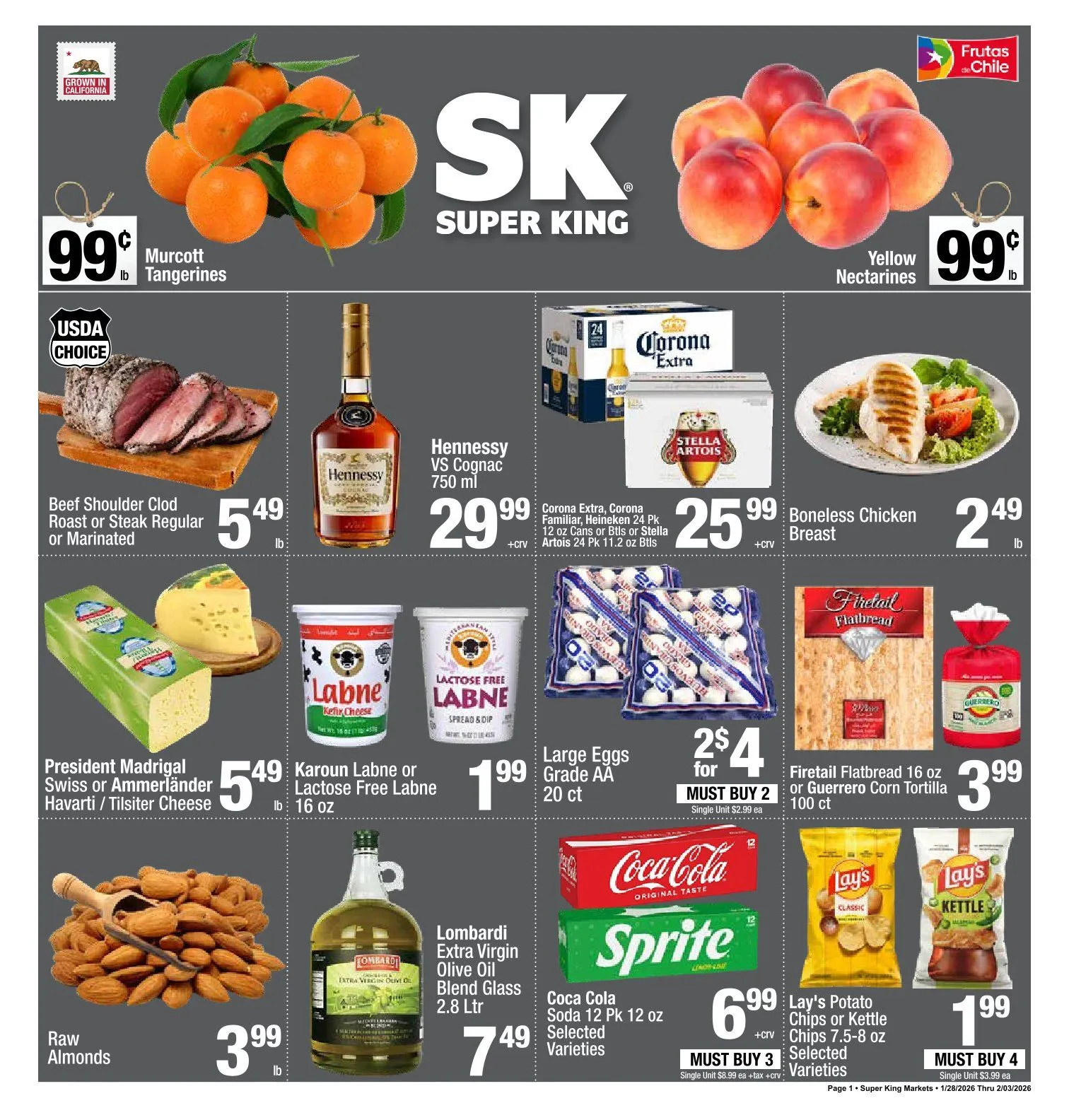 Weekly promotion Super King Markets Sales spanning from January 28 to February 3 2026 - Page for Catalogue 365