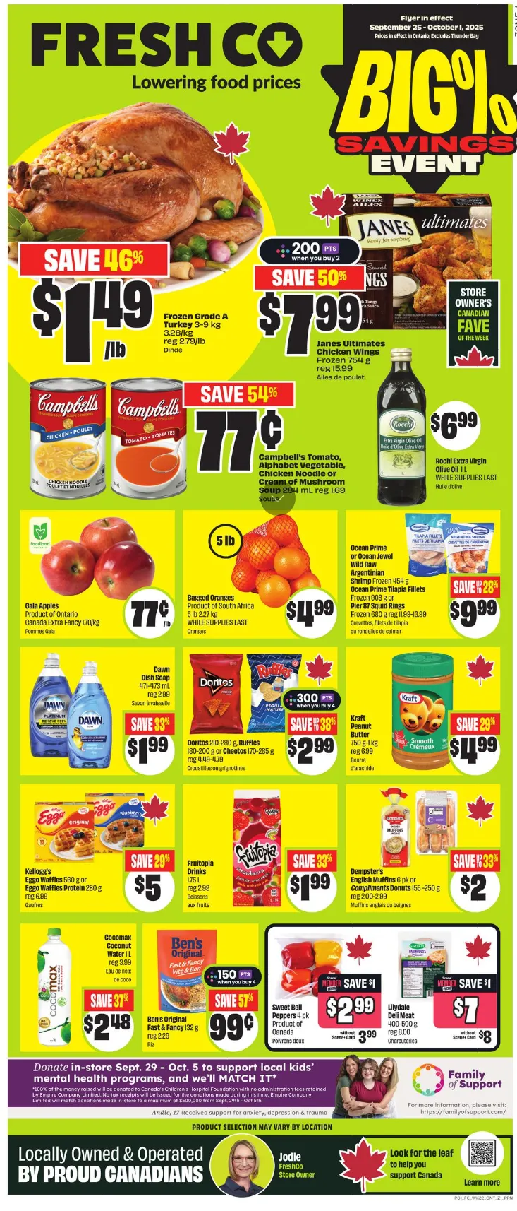 FreshCo. Sales from September 25 to October 1 2025 - flyer page 1