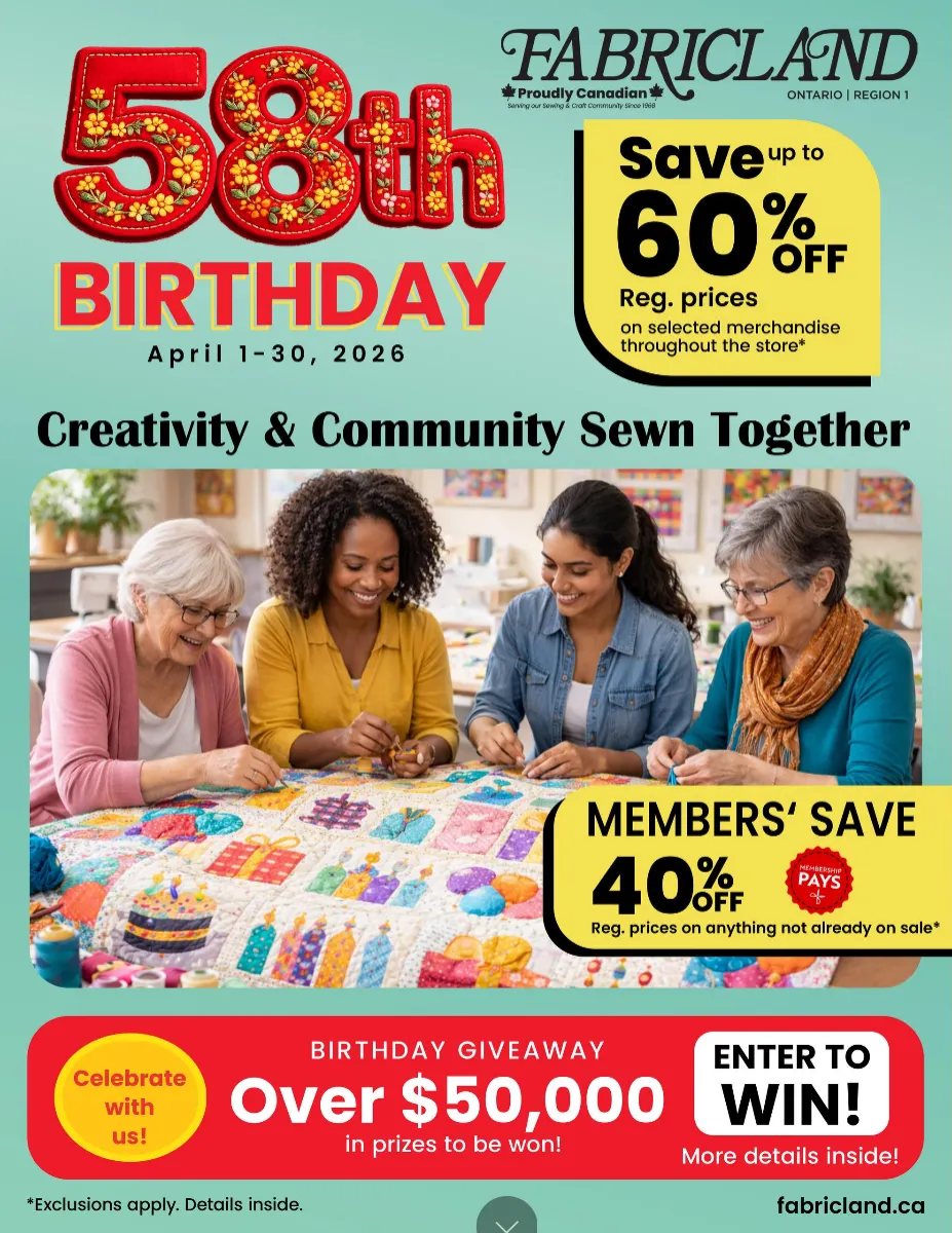 Fabricland Sales from April 1 to April 30 2026 - flyer page 1