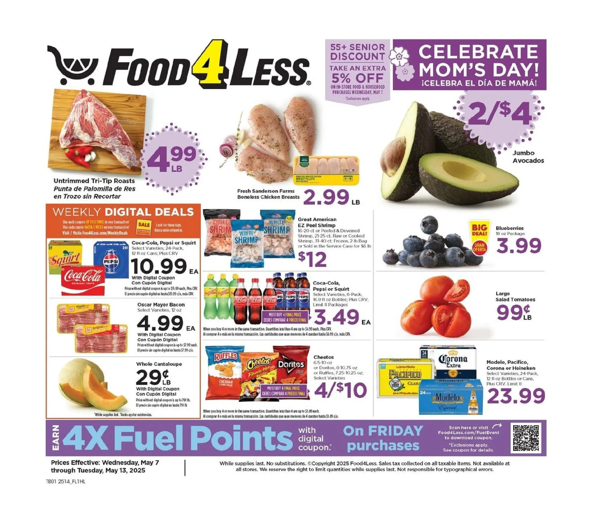Weekly ad Food 4 Less Sales from May 7 to May 13 2025 - Page 1