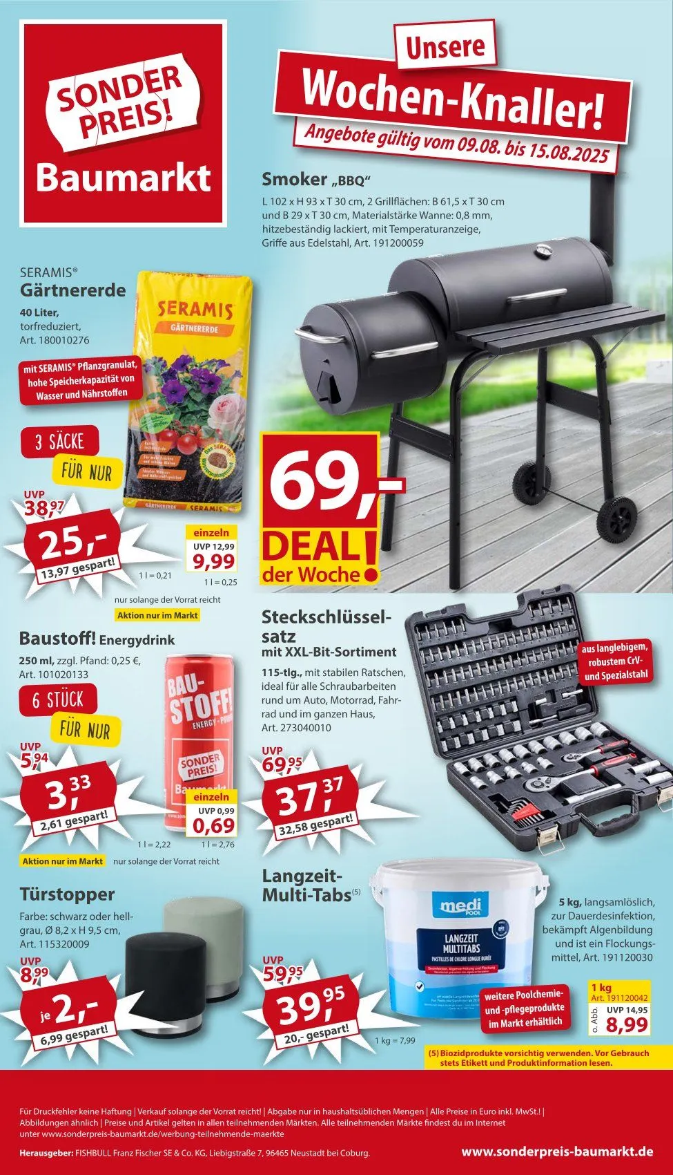  Prospekt Sonderpreis-Baumarkt von 9. August bis 15. August 2025 - Prospekt seite 
