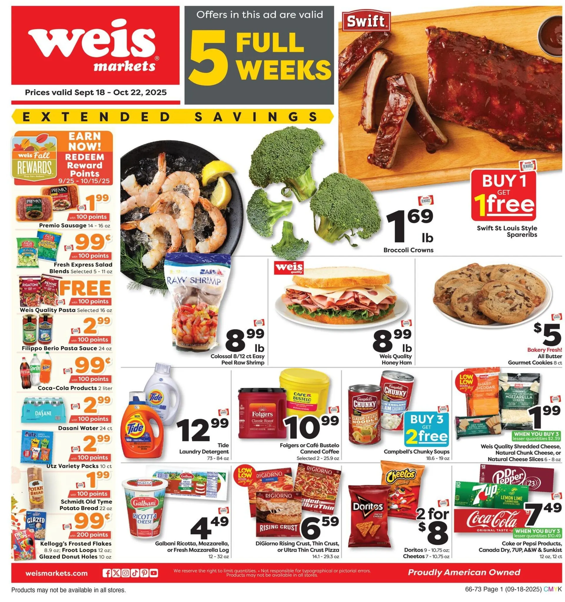 Weekly ad Weis Sales from September 18 to October 22 2025 - Page 1