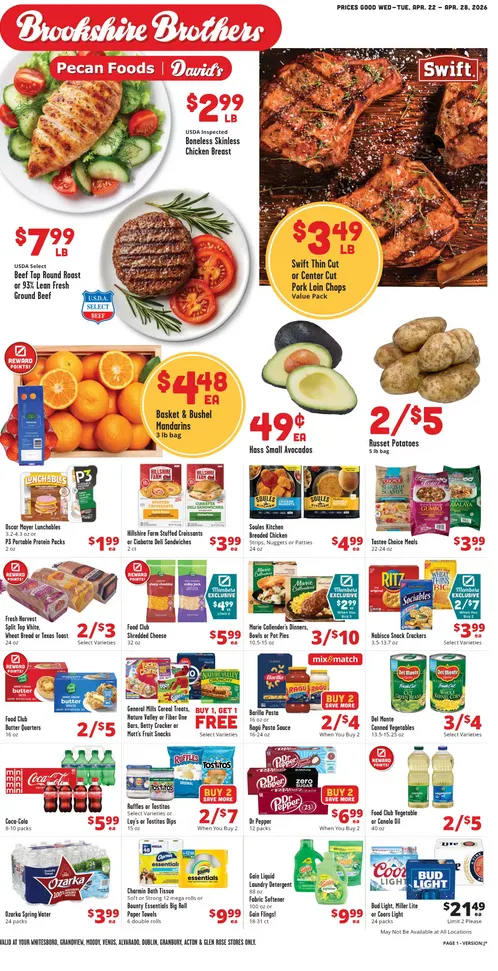 Weekly ad Brookshire Brothers Sales from April 22 to April 28 2026 - Page 