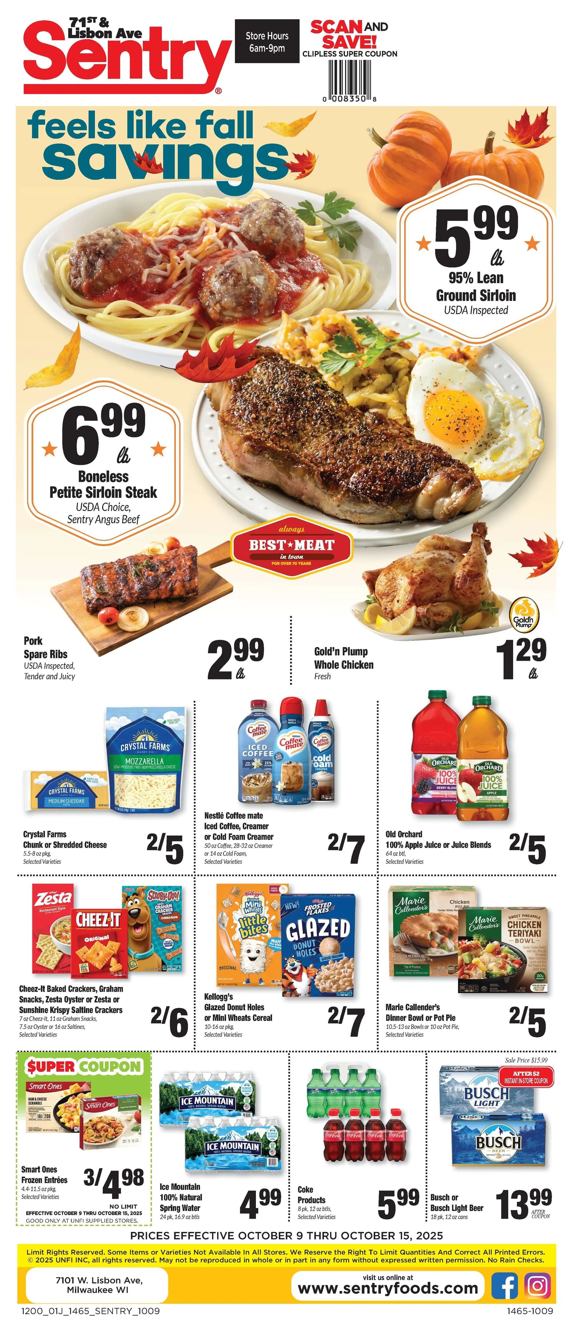 Weekly ad Sentry Foods Sales from October 9 to October 15 2025 - Page 1