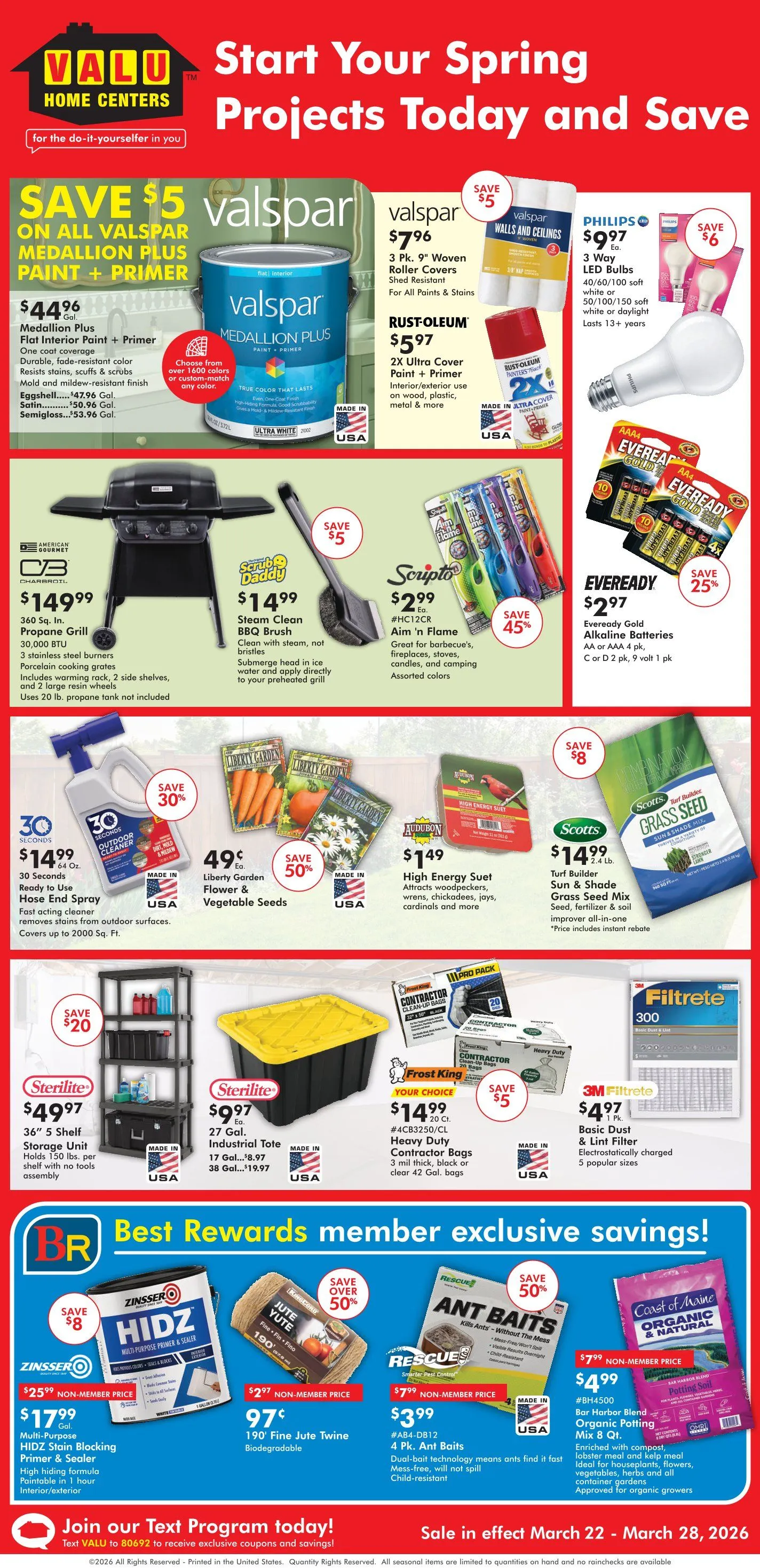 Weekly ad Valu Home Centers Sales from March 22 to March 28 2026 - Page 1