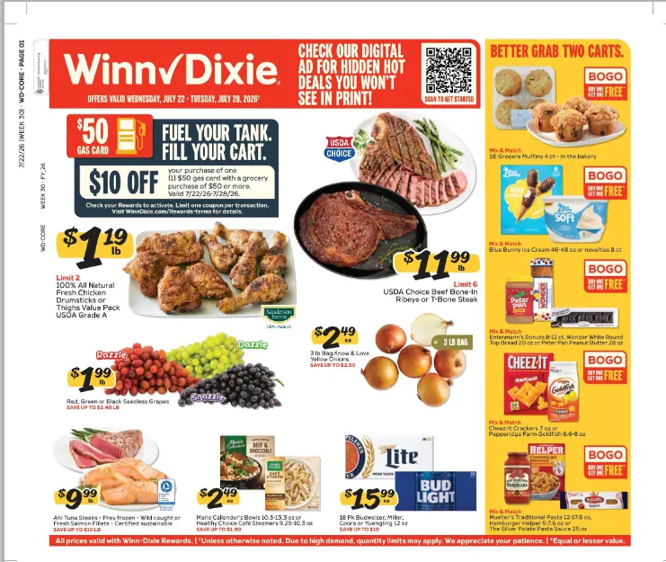 Weekly ad Winn Dixie Sales from July 22 to July 28 2026 - Page 1