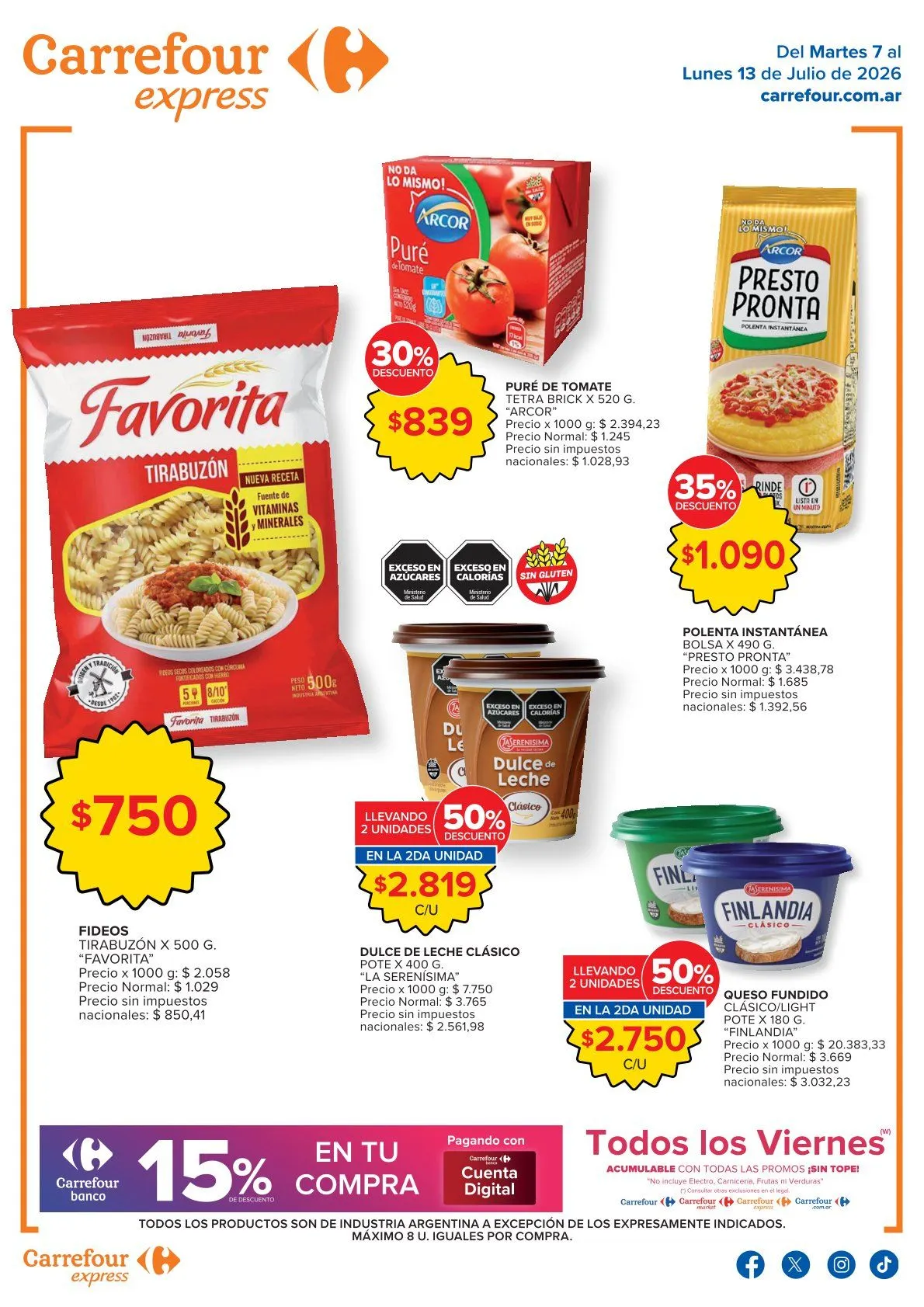 Ofertas de  Ofertas Carrefour Express 7 de julio al 13 de julio 2026 - Página 1 del catálogo