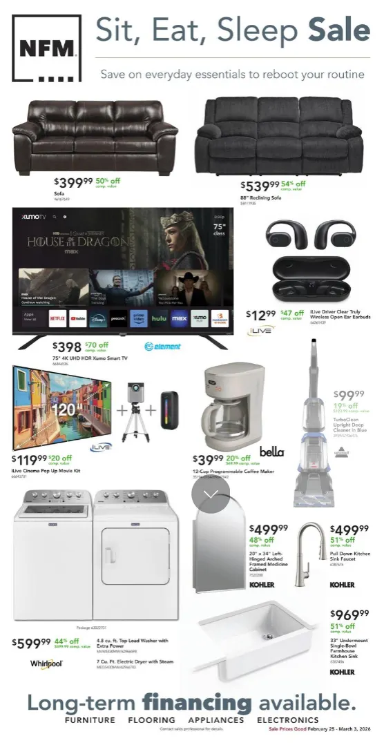 Weekly ad  Nebraska Furniture Mart Sales from February 25 to March 3 2026 - Page 