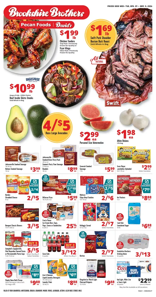 Weekly promotion  Brookshire Brothers Sales spanning from April 29 to May 5 2026 - Page  for Catalogue 365