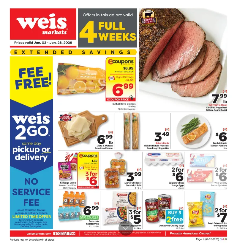 Weekly ad Weis Sales from January 2 to January 28 2026 - Page 