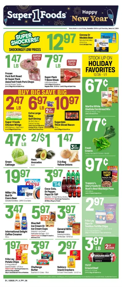 Weekly ad Super 1 Foods Sales from December 26 to January 1 2026 - Page 