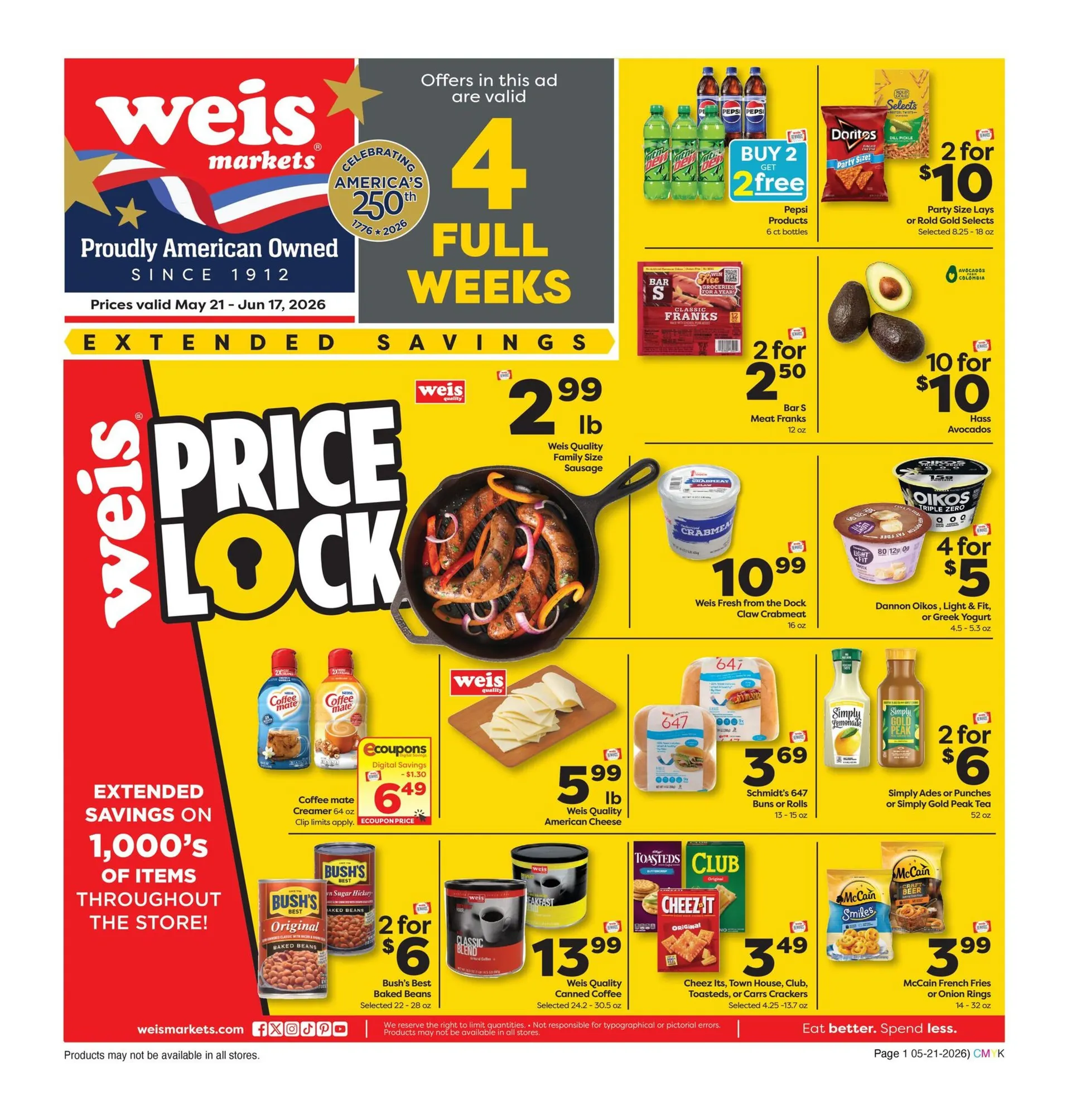 Weekly ad Weis Sales from May 21 to June 17 2026 - Page