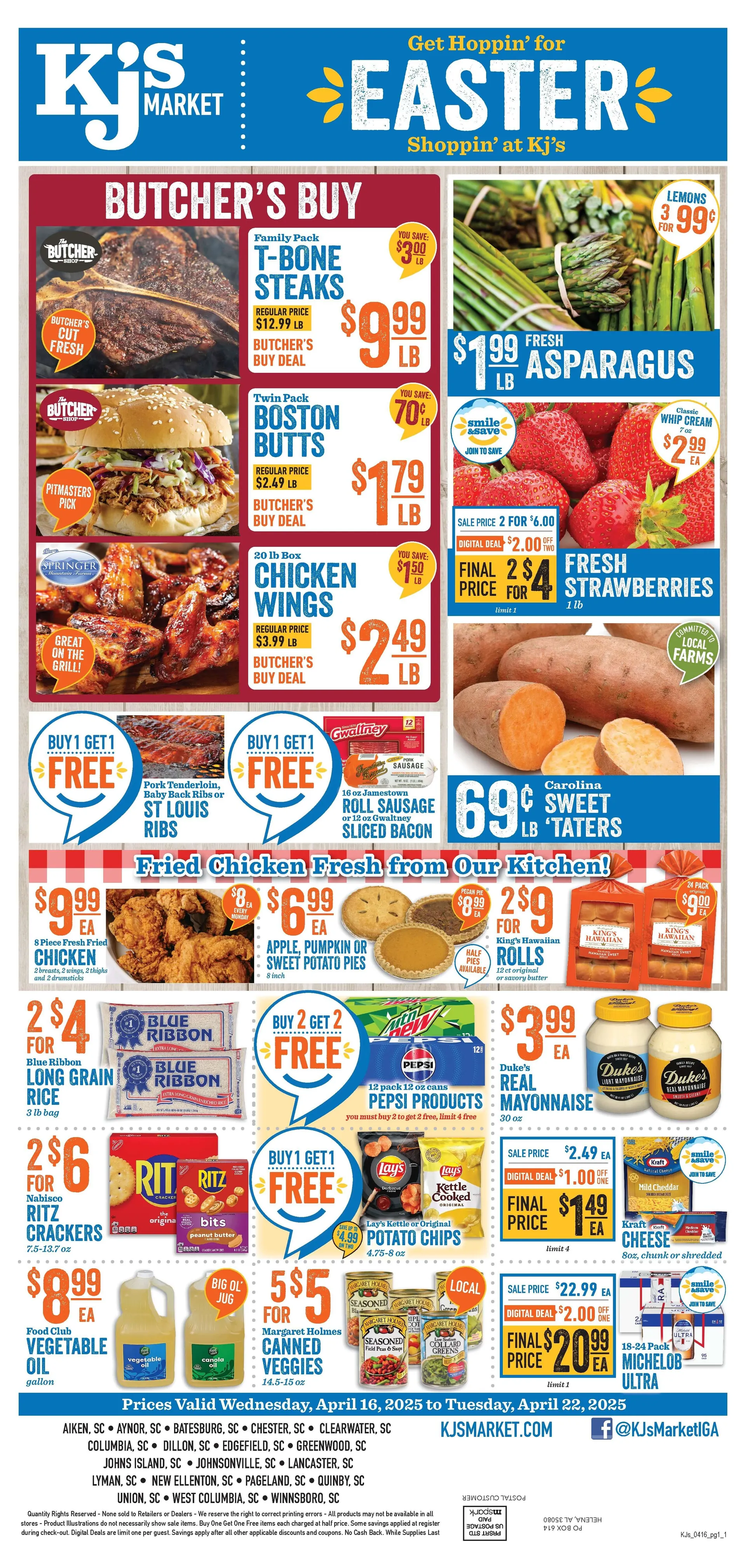 Weekly ad KJ´s Market Sales from April 16 to April 22 2025 - Page 1
