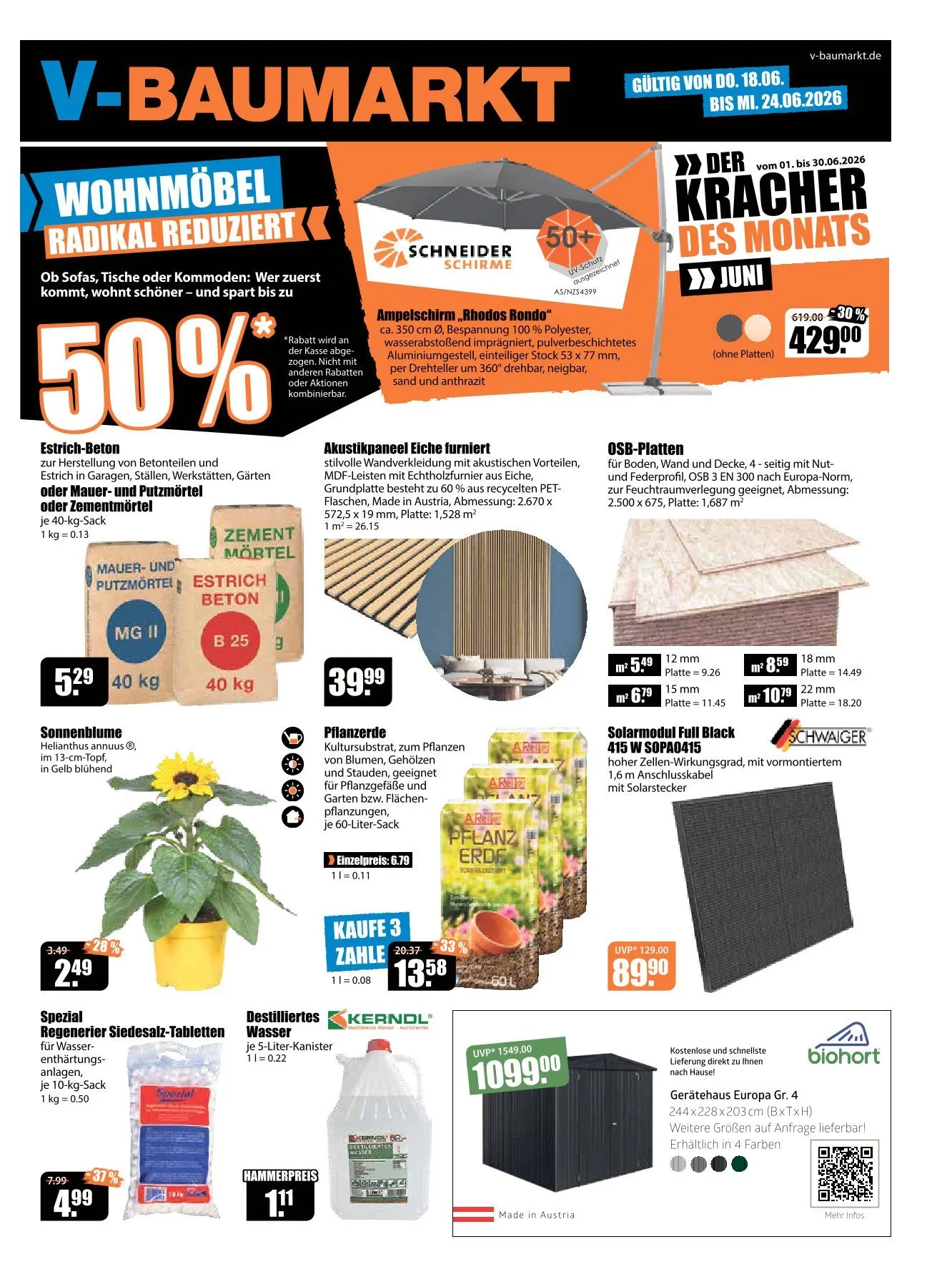 V-Baumarkt Angebote von 18. Juni bis 26. Juni 2026 - Prospekt seite 1
