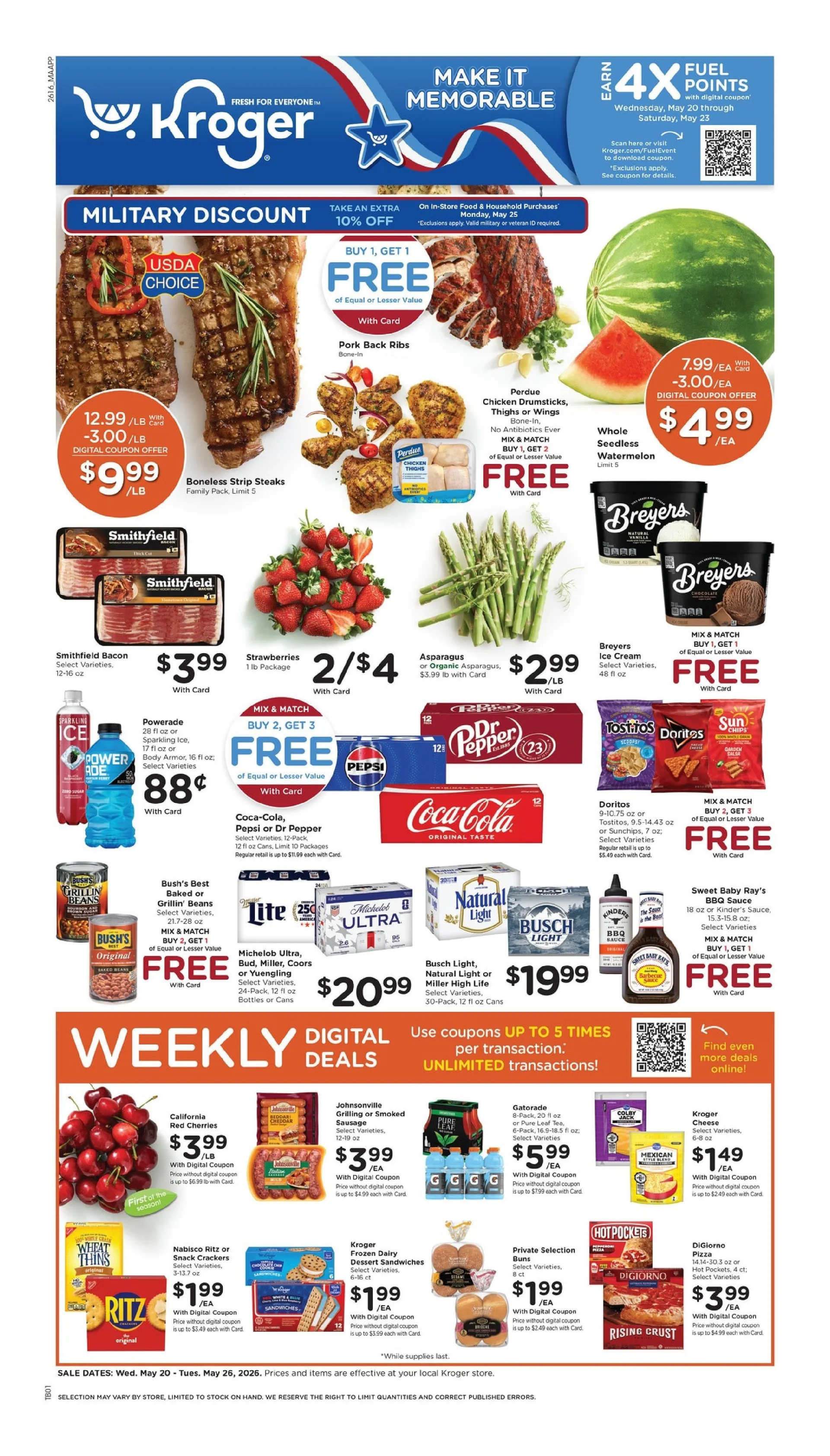 Weekly promotion Kroger Sales spanning from May 20 to May 26 2026 - Page 1 for Catalogue 365