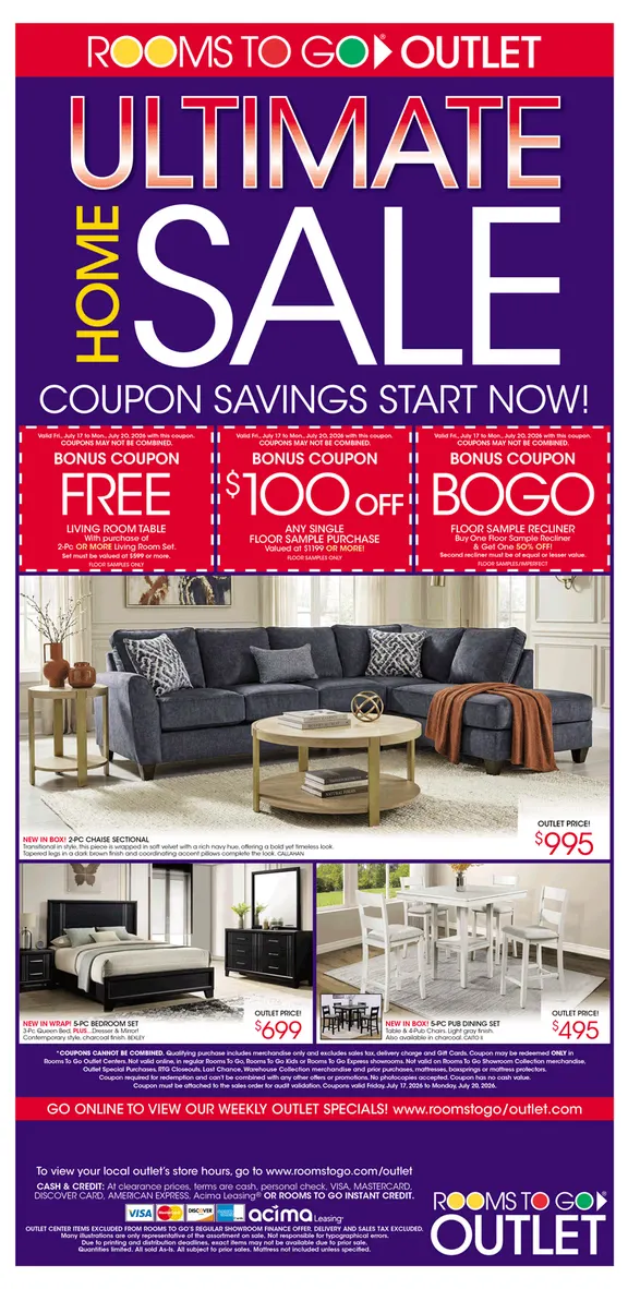 Weekly ad Rooms To Go Sales from July 22 to July 31 2026 - Page 