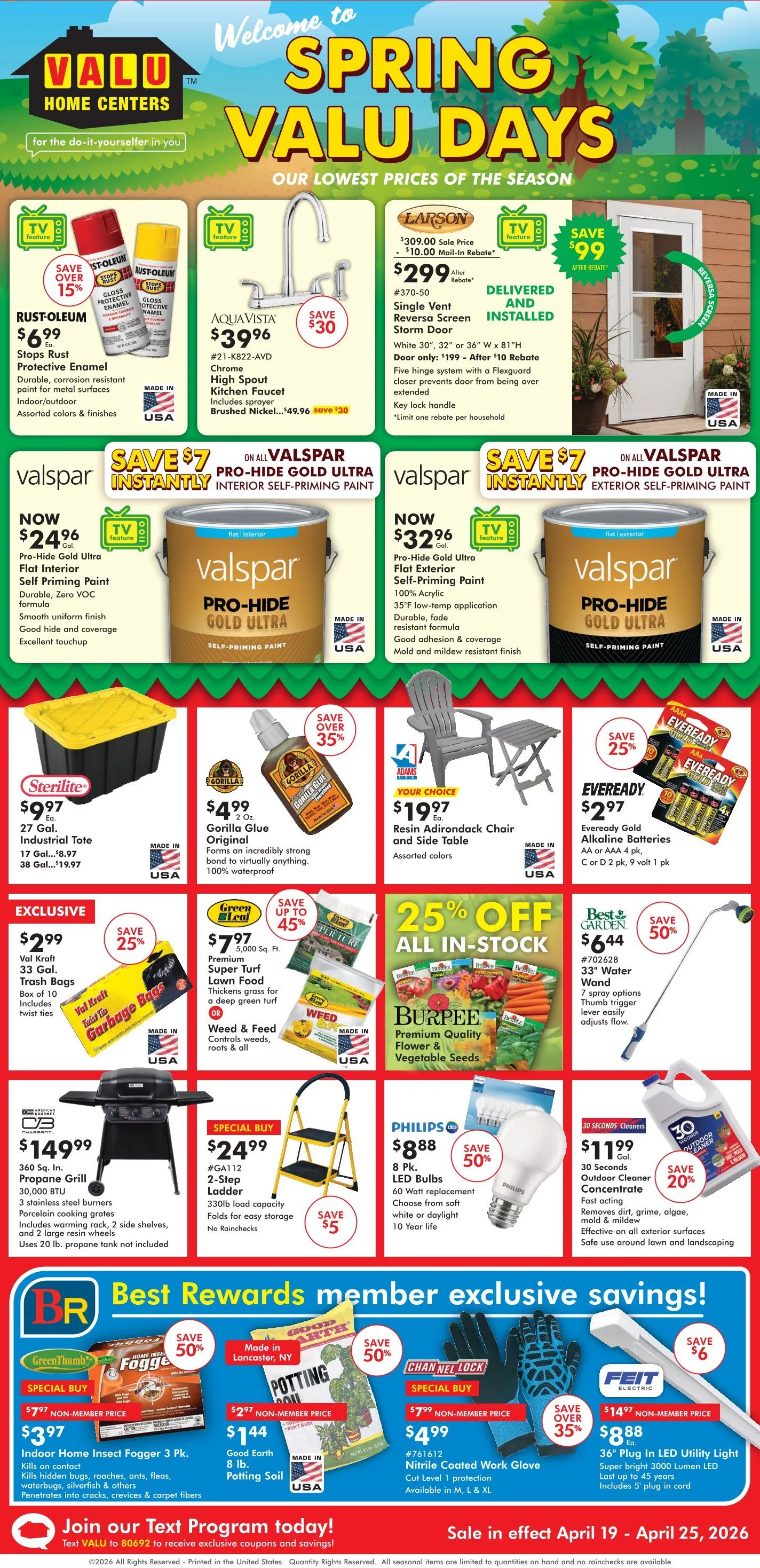 Weekly promotion Valu Home Centers Sales spanning from April 19 to April 26 2026 - Page 1 for Catalogue 365