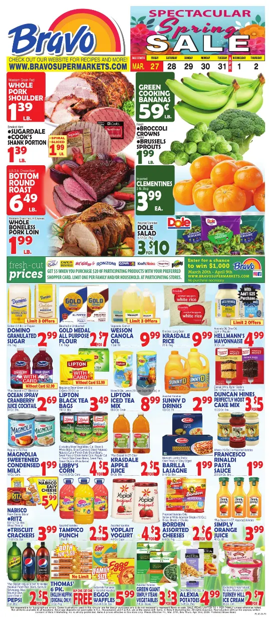 Weekly ad Bravo Supermarkets Sales from March 27 to April 2 2026 - Page 1