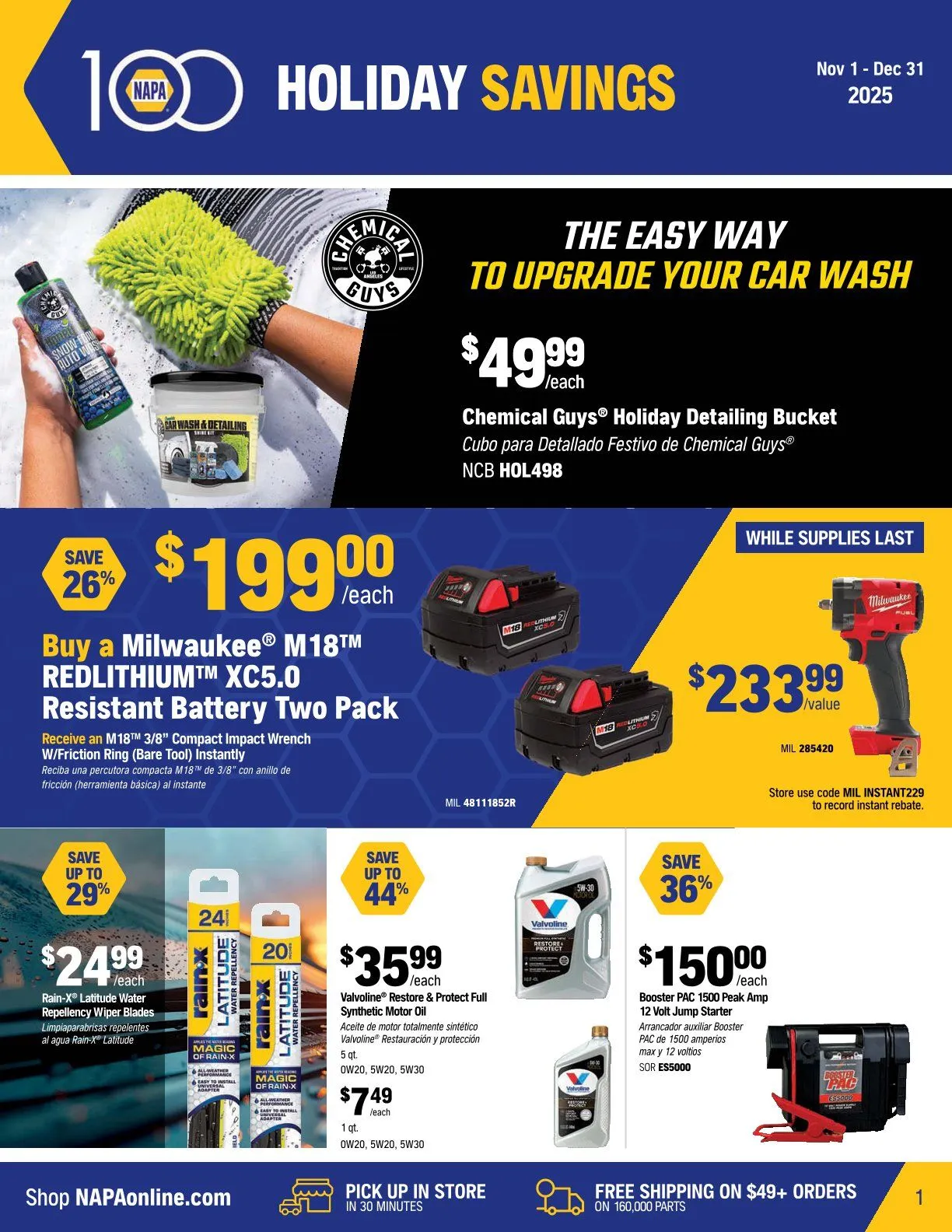 NAPA Auto Parts Sales from December 1 to December 31 2025 - flyer page 