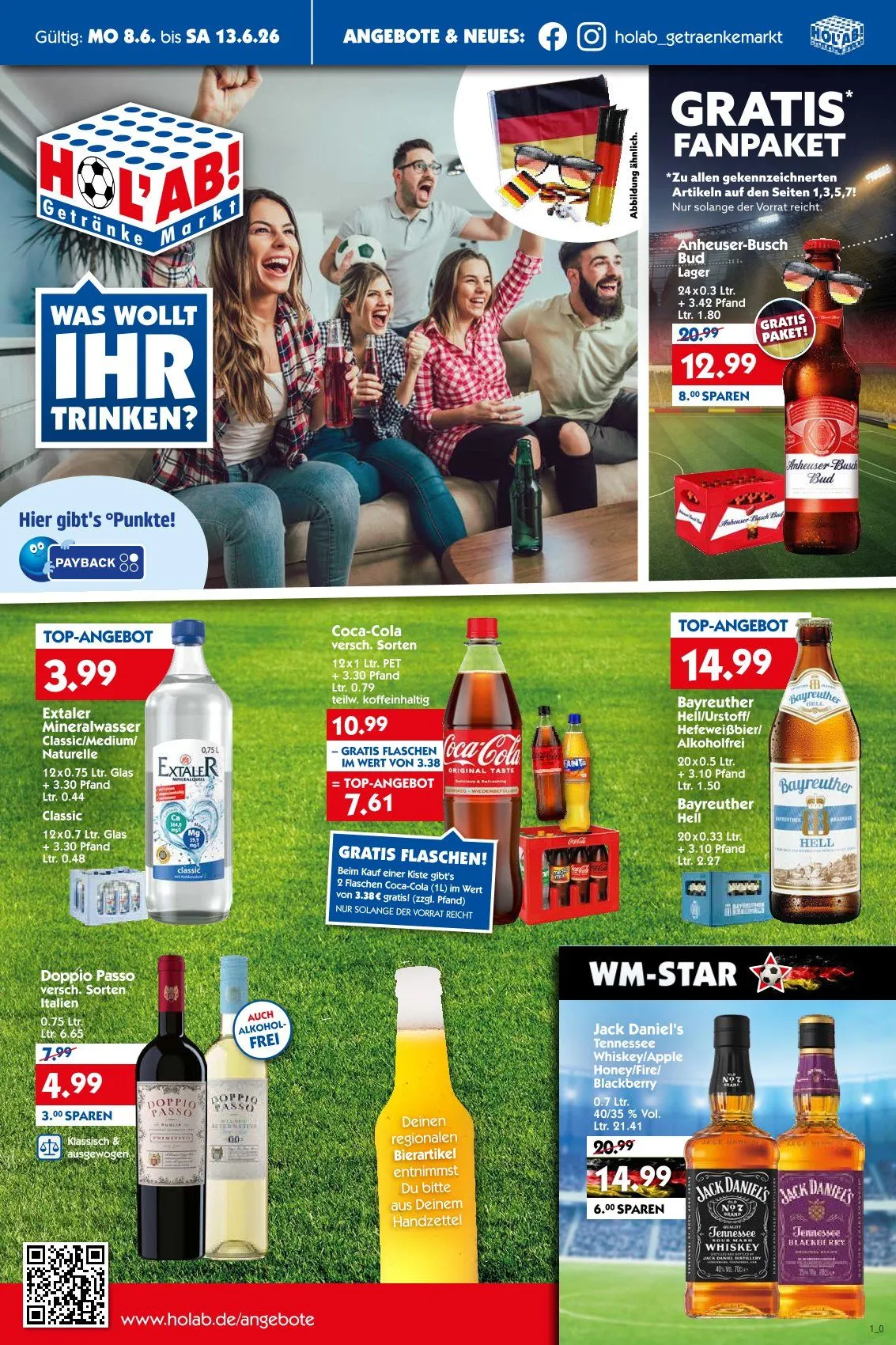 Hol'ab! Getränkemarkt von 8. Juni bis 13. Juni 2026 - Prospekt seite 