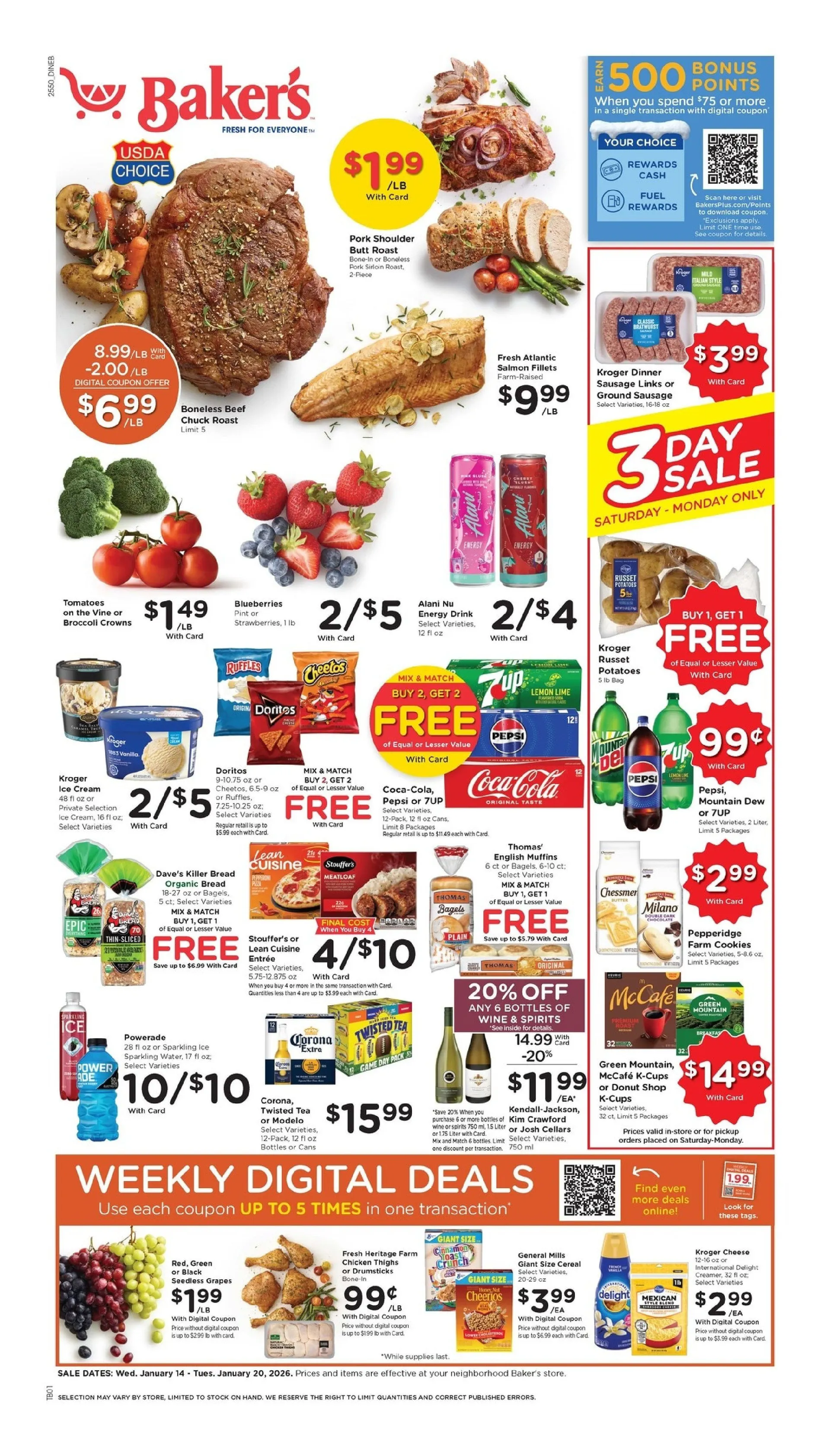 Weekly ad Baker's  Sales from January 14 to January 20 2026 - Page 1